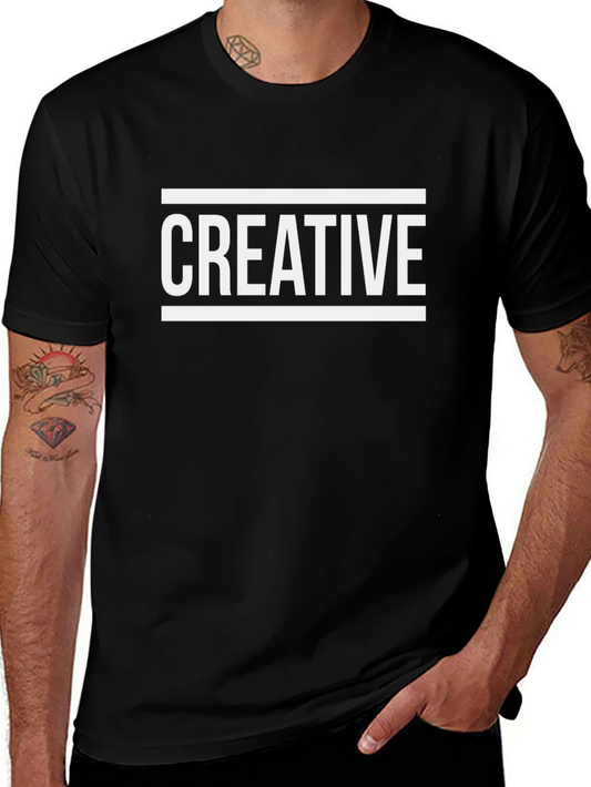 Creative Graphic T-Shirt - Black Cotton Tee