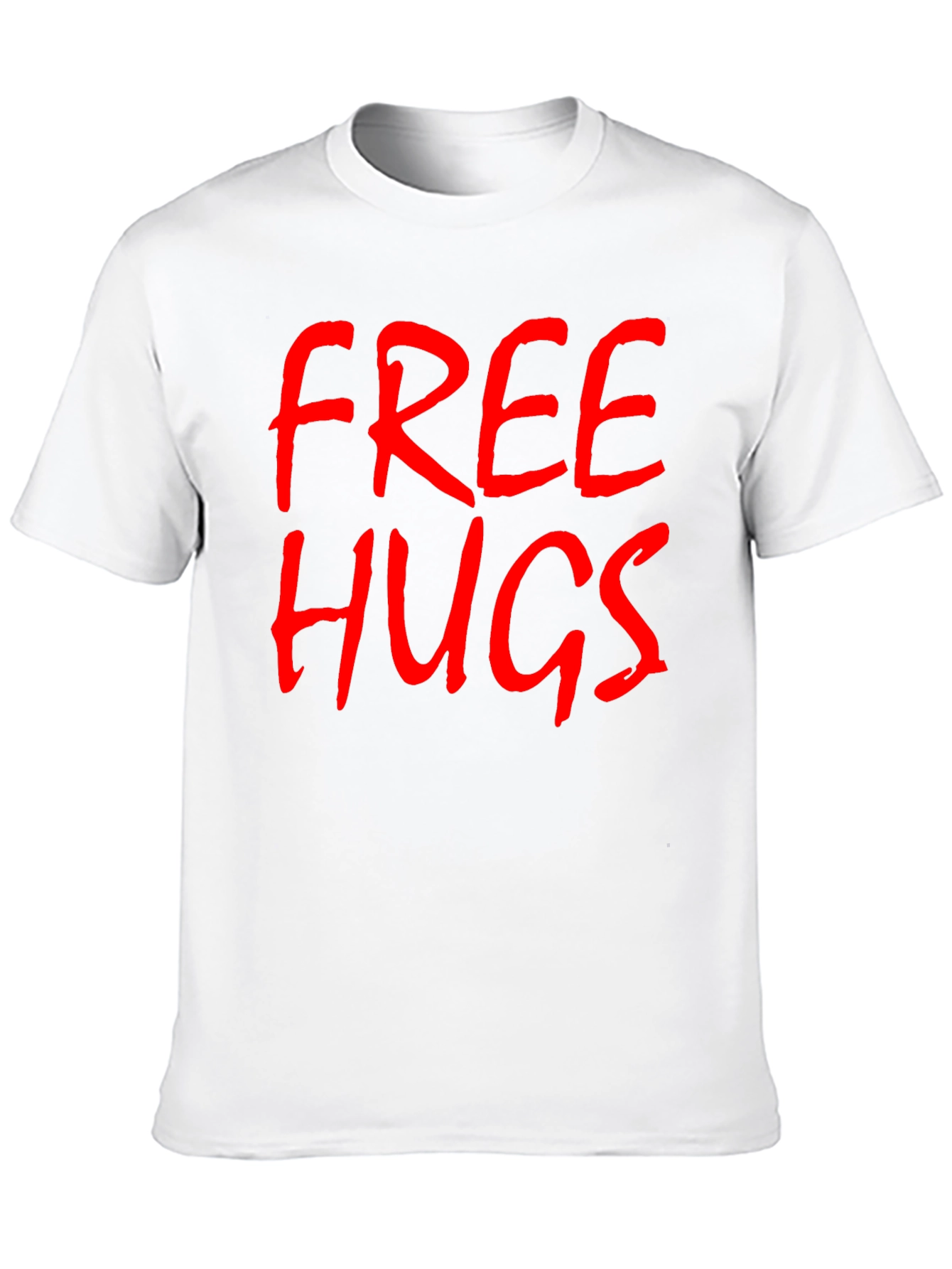 Free Hugs Graphic Tee - Black Cotton T-Shirt