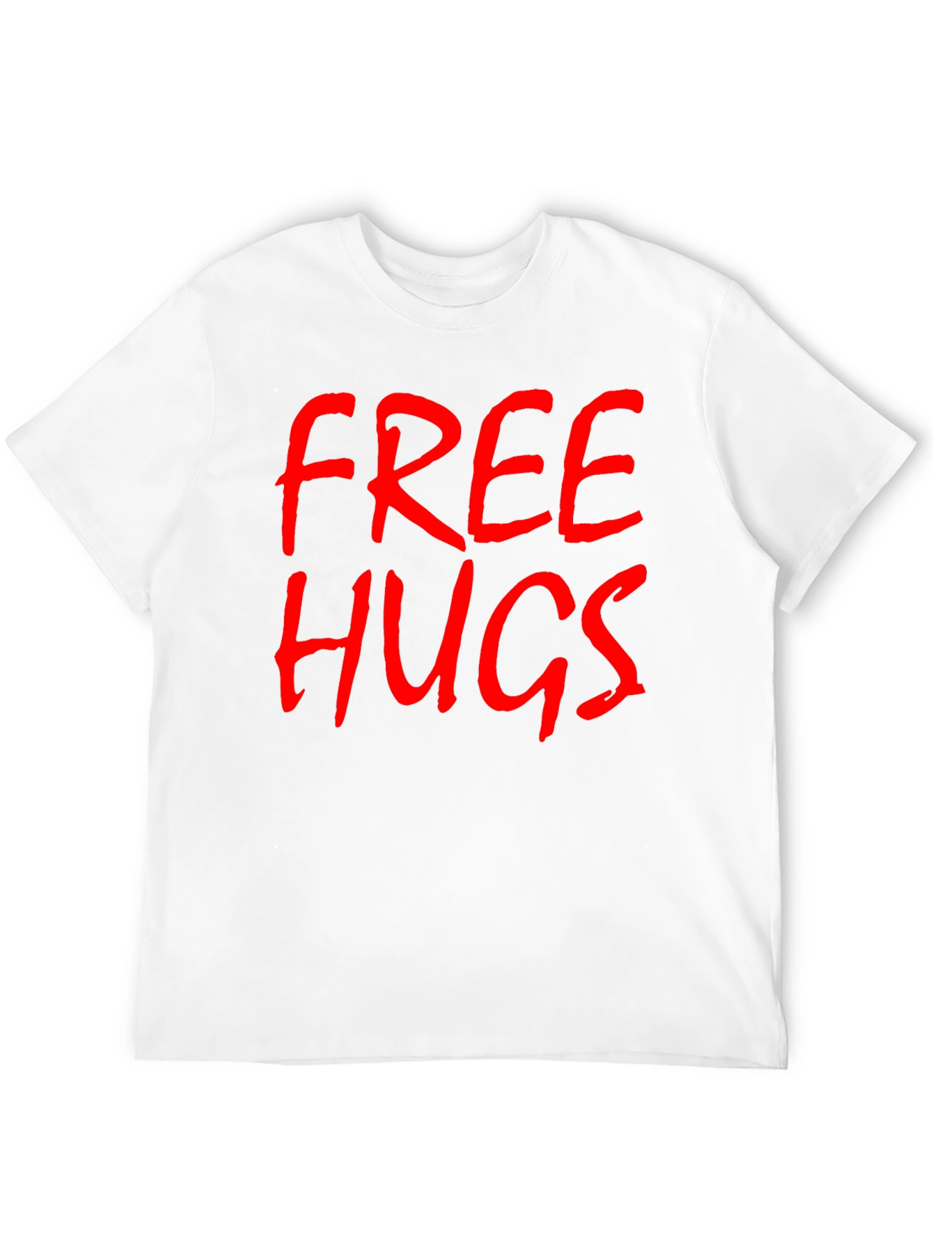 Free Hugs Graphic Tee - Black Cotton T-Shirt