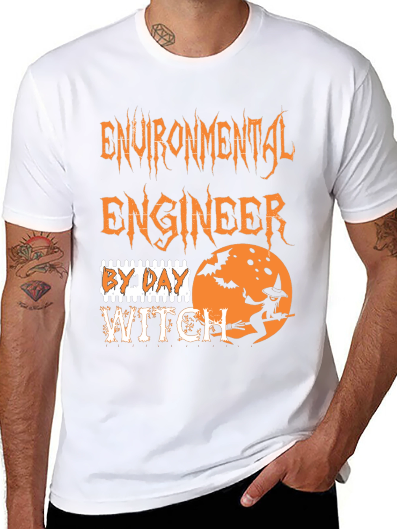 Environmental Engineer By Day Witch By Night Halloween T-Shirt
