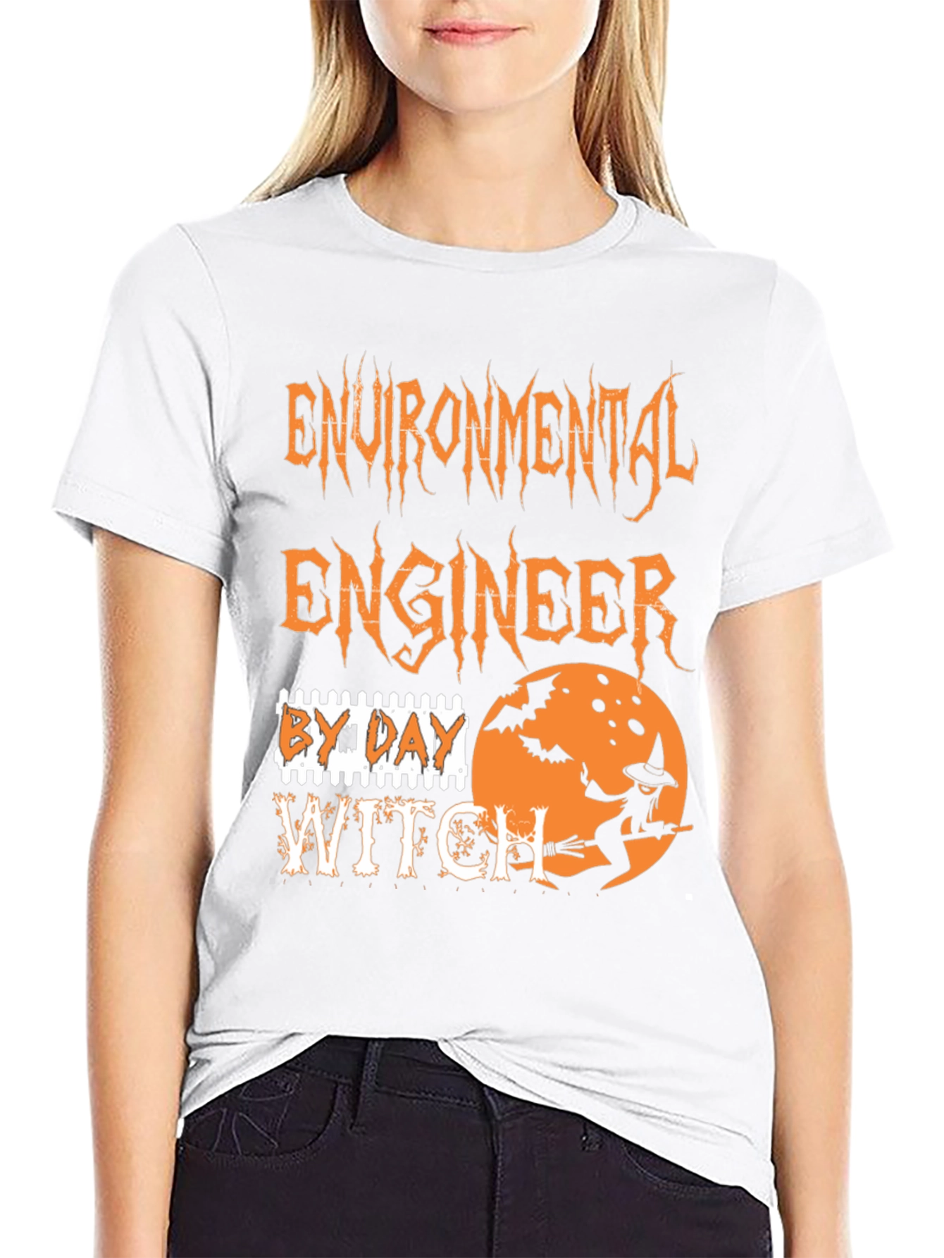 Environmental Engineer By Day Witch By Night Halloween T-Shirt