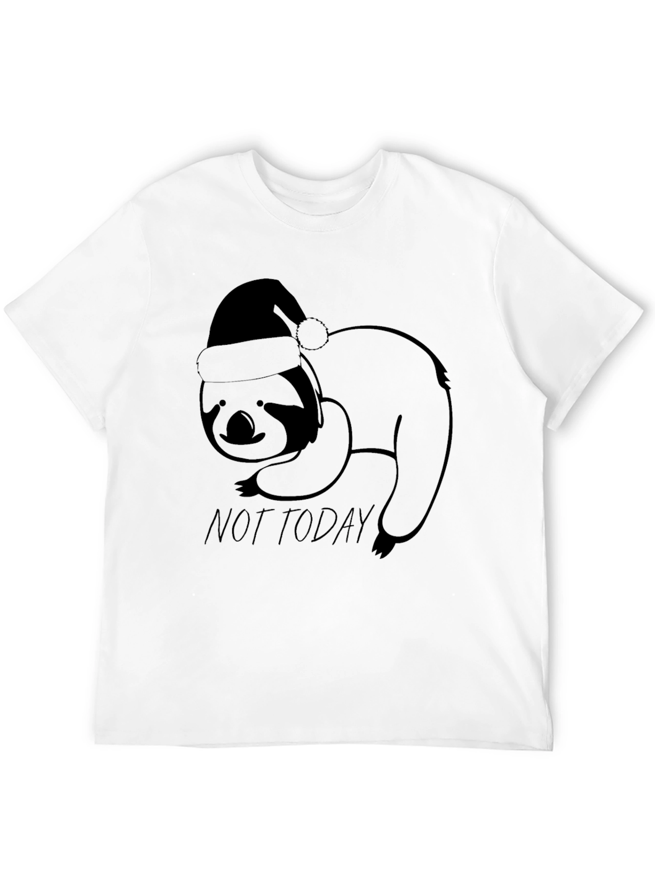 Not Today Sloth Santa Hat T-Shirt