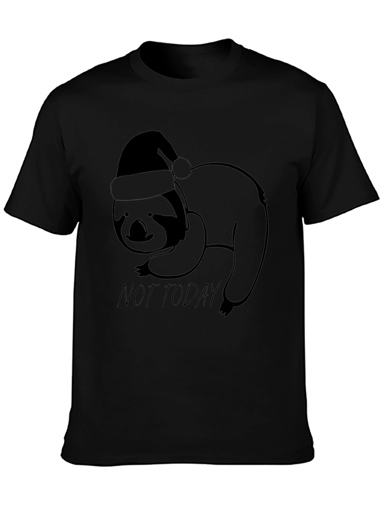 Not Today Sloth Santa Hat T-Shirt