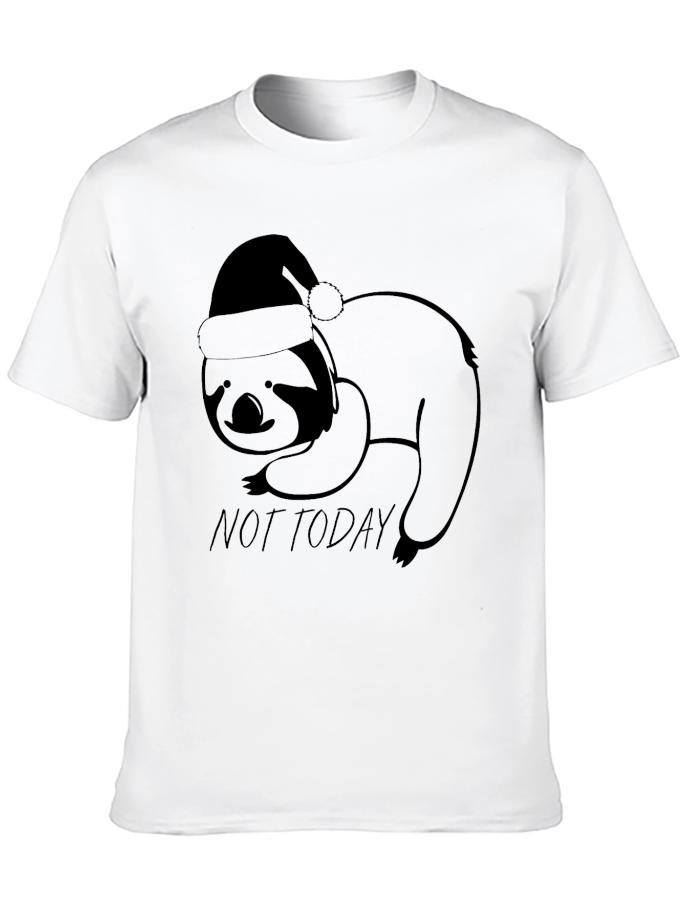 Not Today Sloth Santa Hat T-Shirt