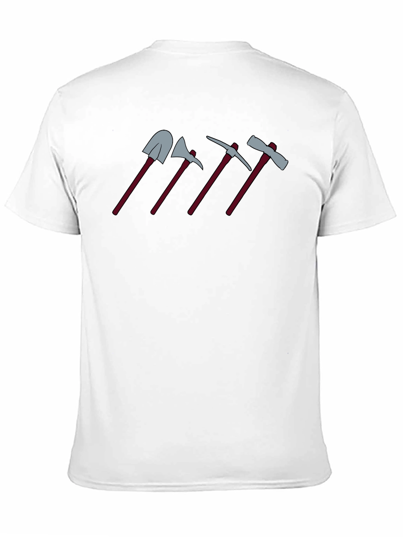 Cartoon Tools Graphic Tee - Shovel Axe Pickaxe Hatchet