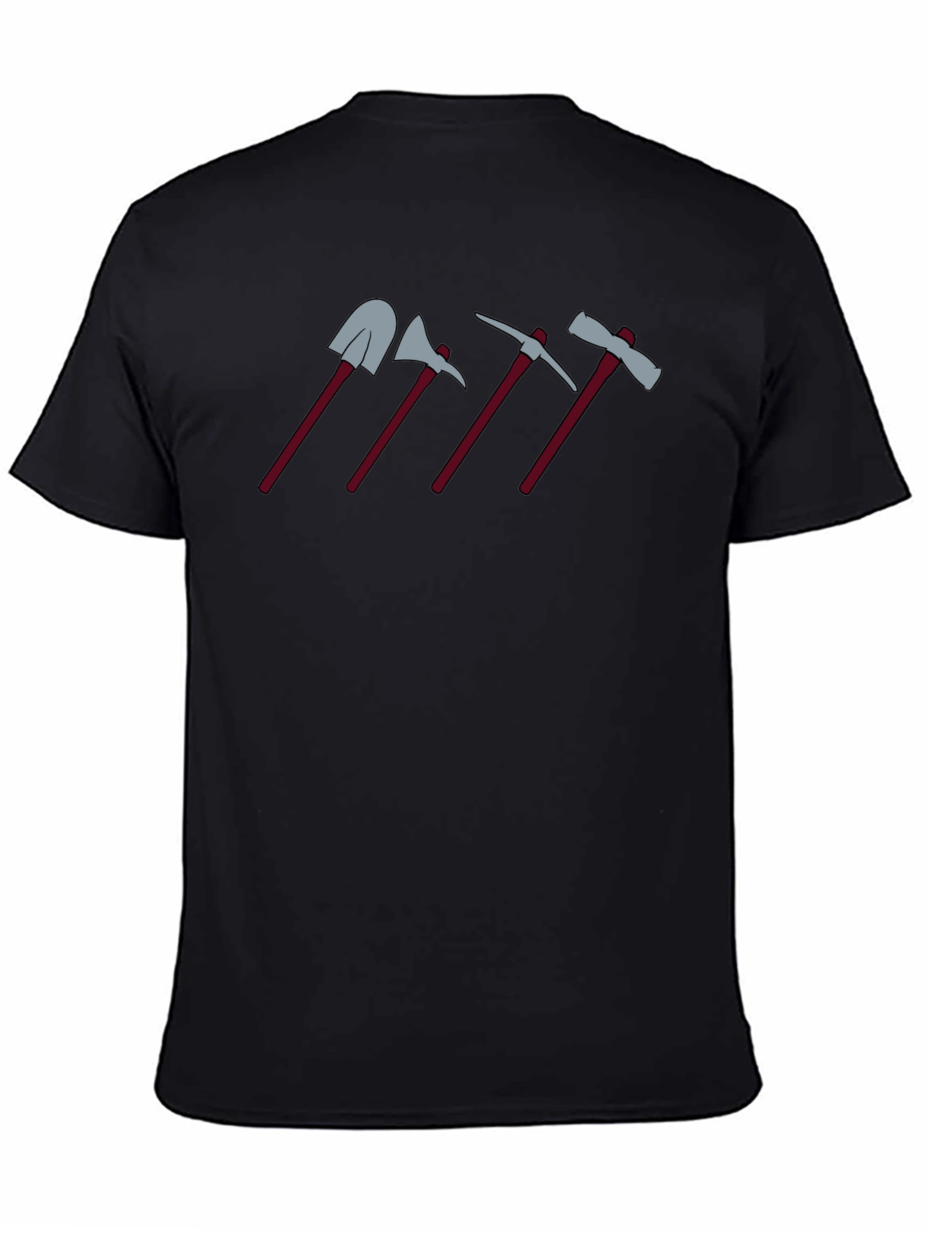 Cartoon Tools Graphic Tee - Shovel Axe Pickaxe Hatchet