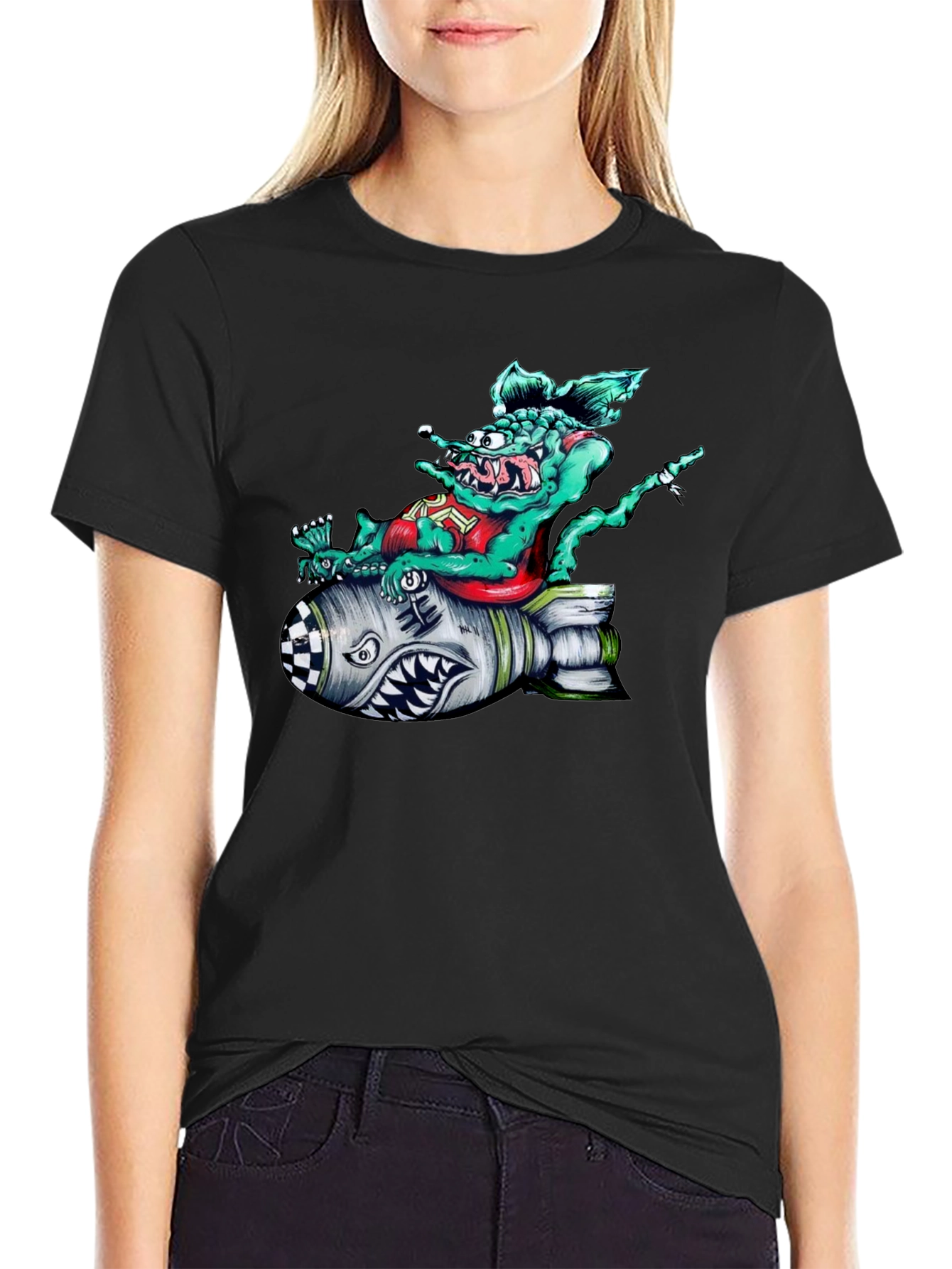 Rat Fink Bomb Graphic T-Shirt - Black