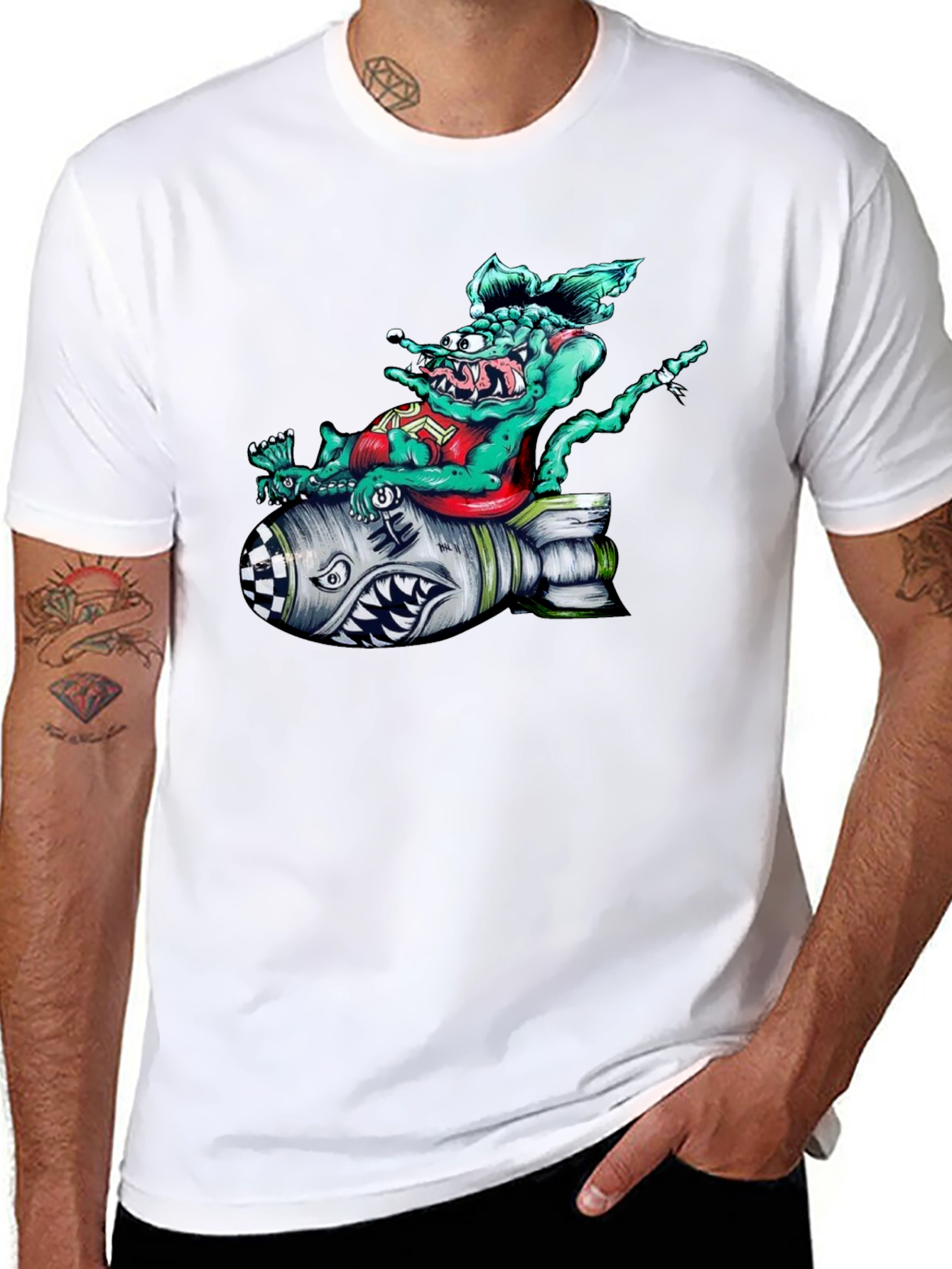 Rat Fink Bomb Graphic T-Shirt - Black