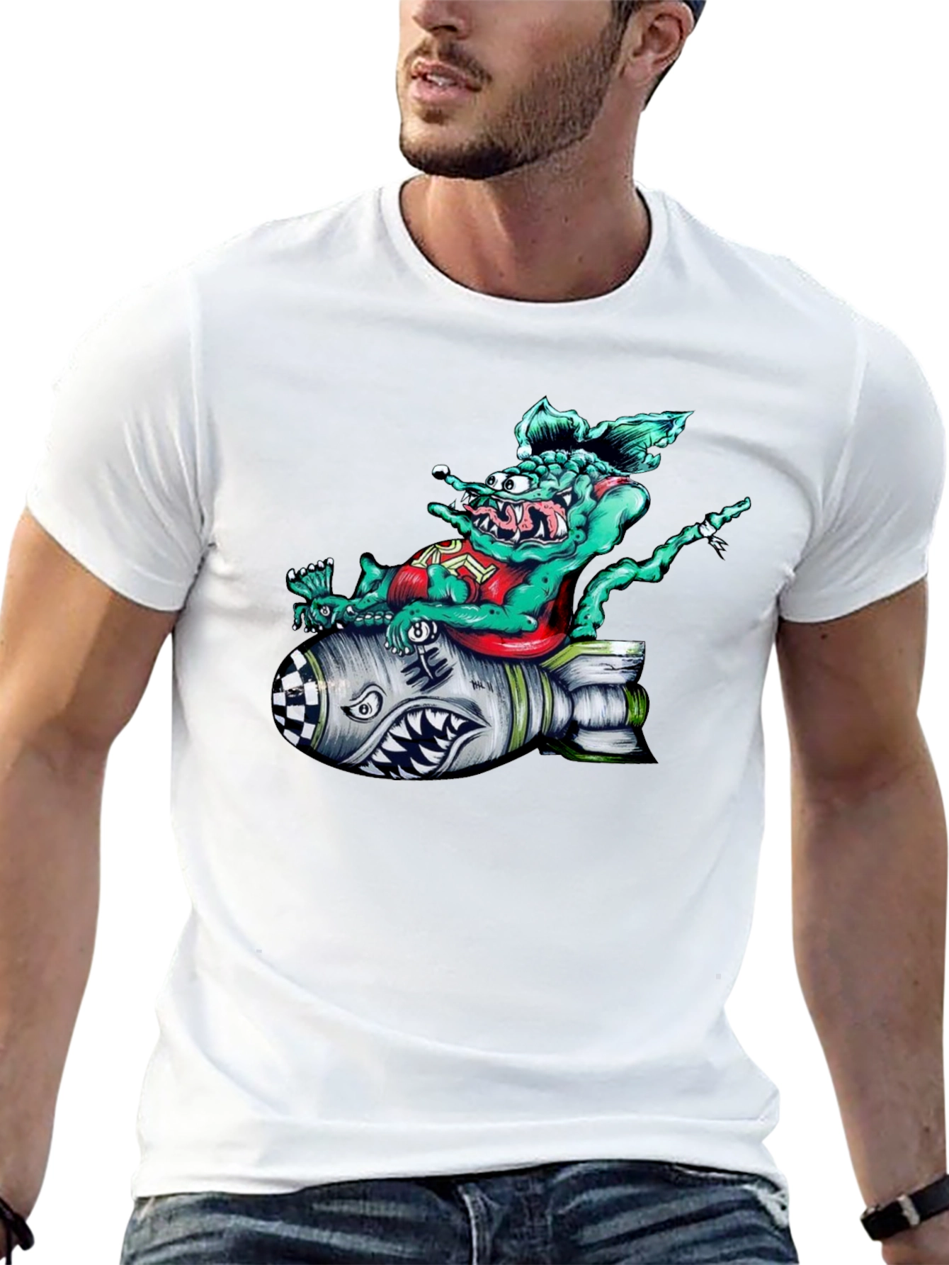 Rat Fink Bomb Graphic T-Shirt - Black