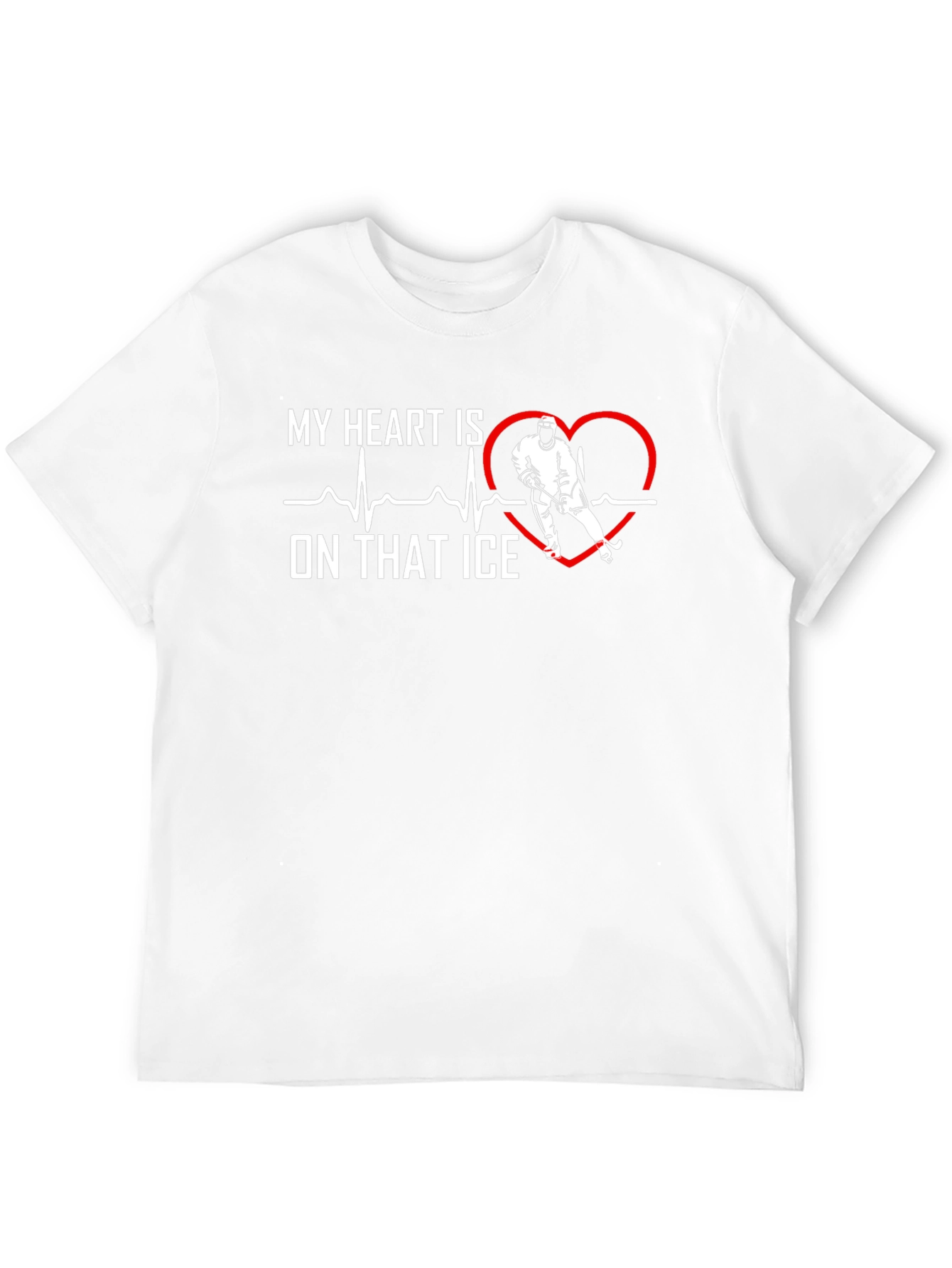 Hockey Heartbeat T-Shirt - Ice Hockey Lover Gift