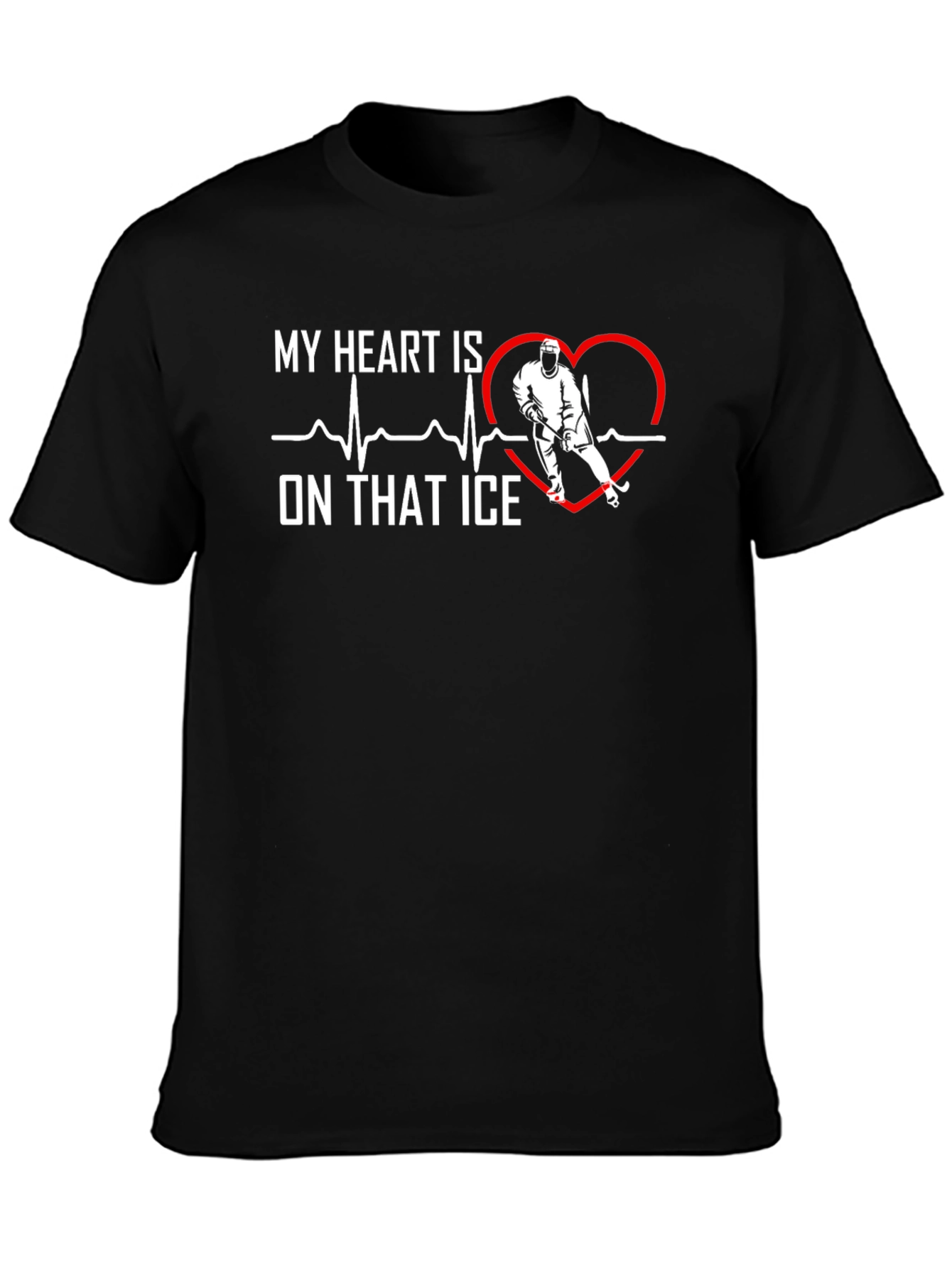 Hockey Heartbeat T-Shirt - Ice Hockey Lover Gift