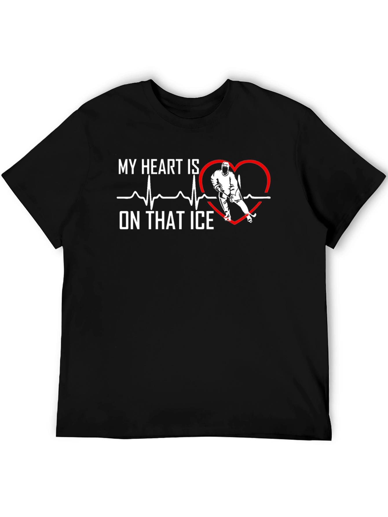 Hockey Heartbeat T-Shirt - Ice Hockey Lover Gift