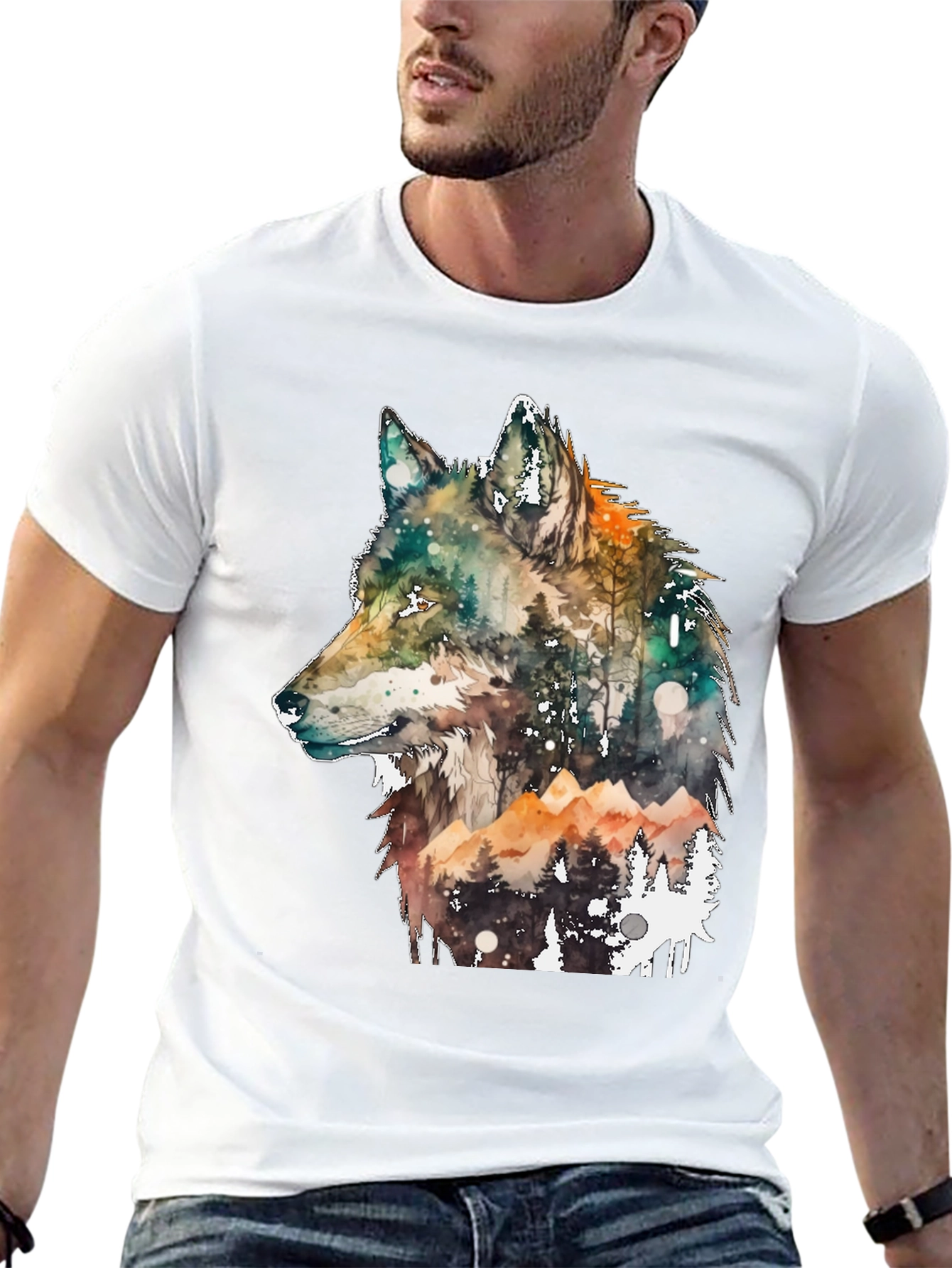 Wolf Forest Graphic Tee - Unisex Black T-Shirt