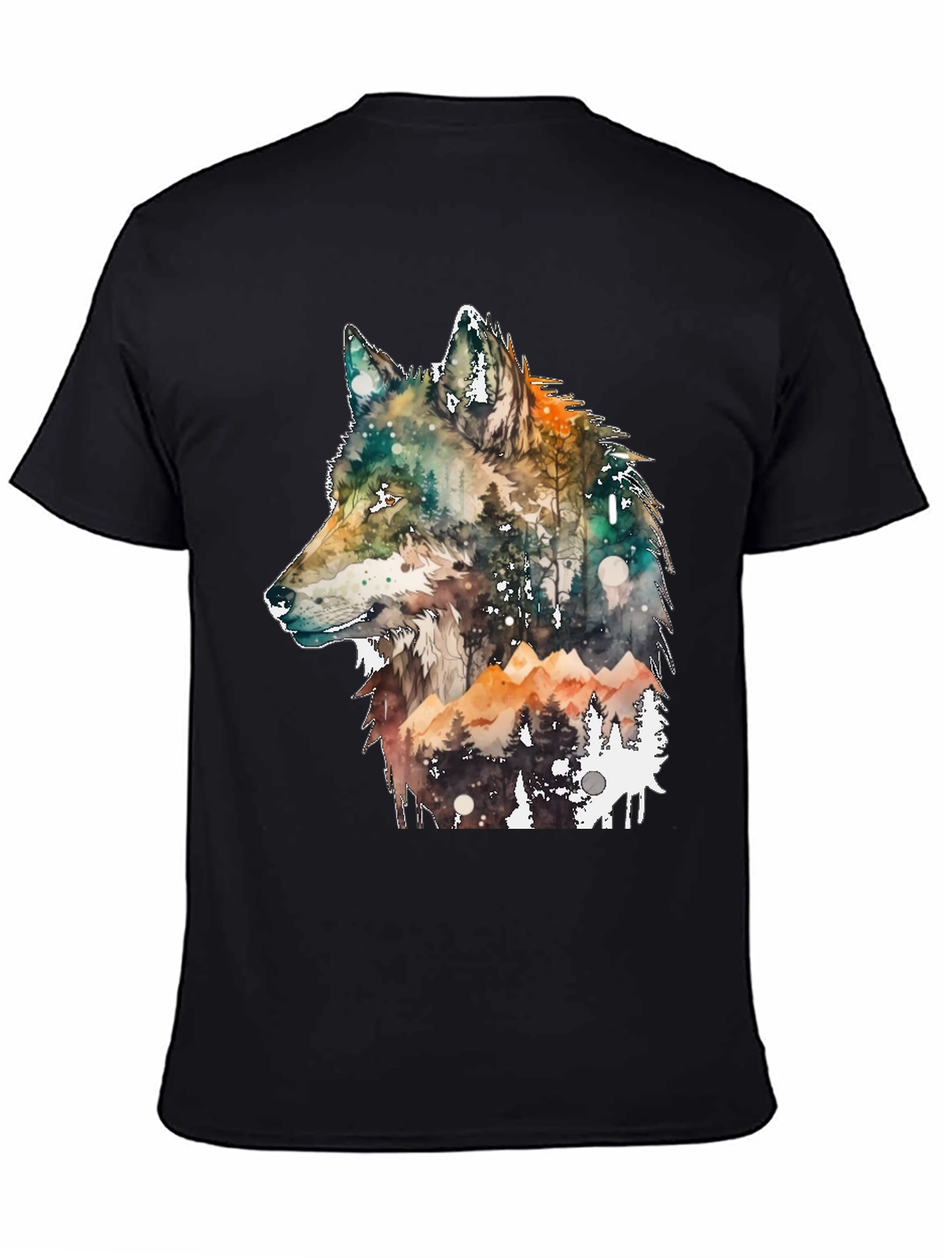 Wolf Forest Graphic Tee - Unisex Black T-Shirt