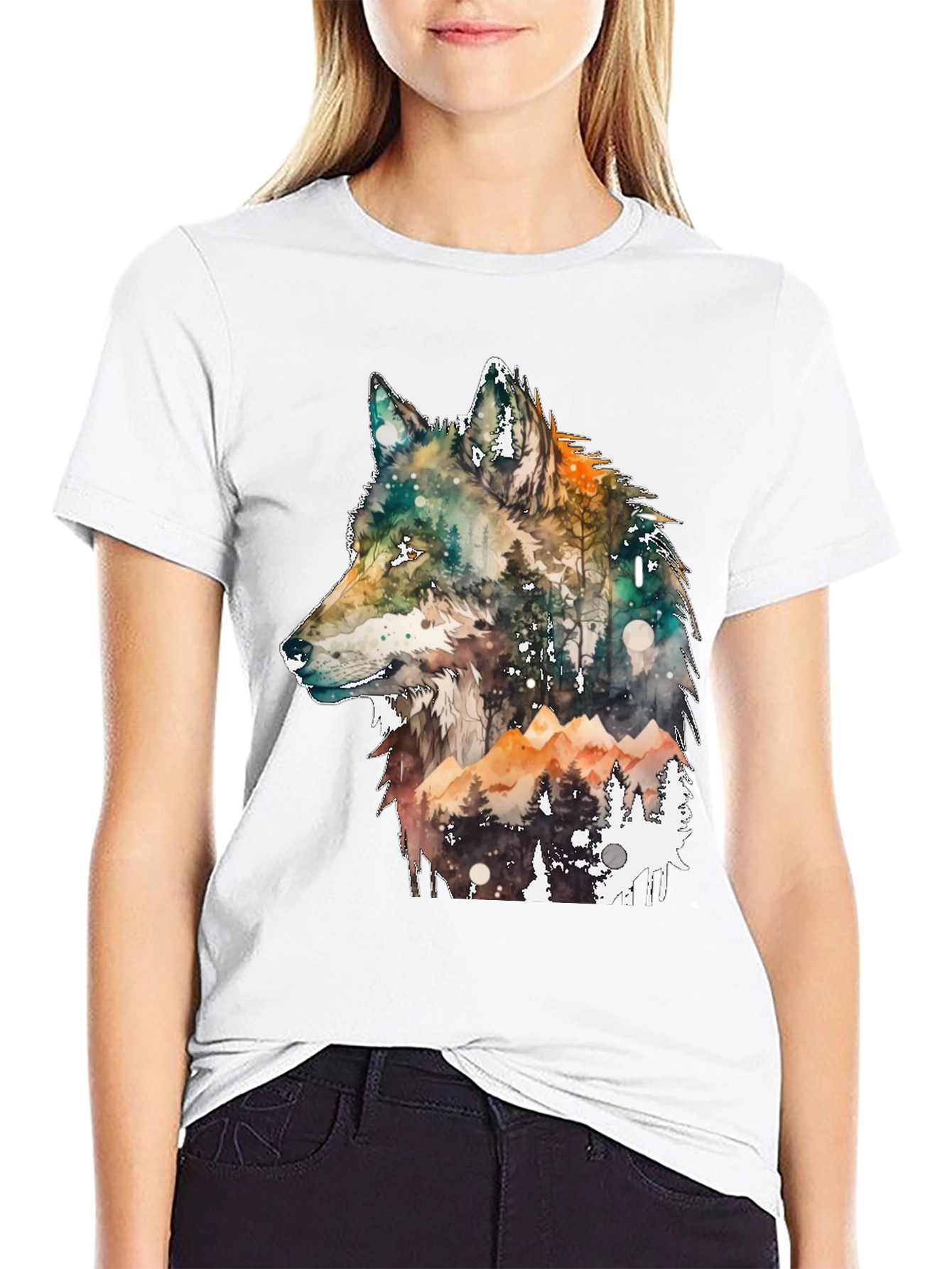 Wolf Forest Graphic Tee - Unisex Black T-Shirt