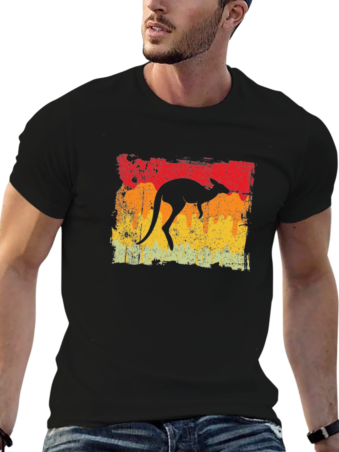 Retro Kangaroo Graphic T-Shirt