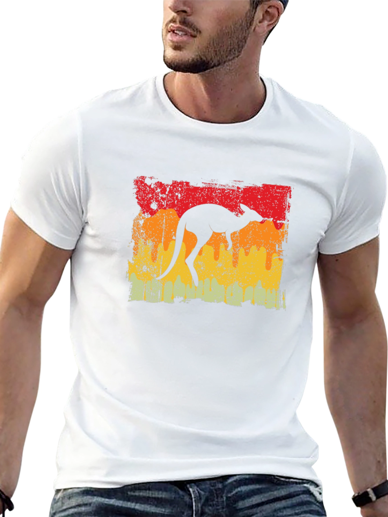 Retro Kangaroo Graphic T-Shirt