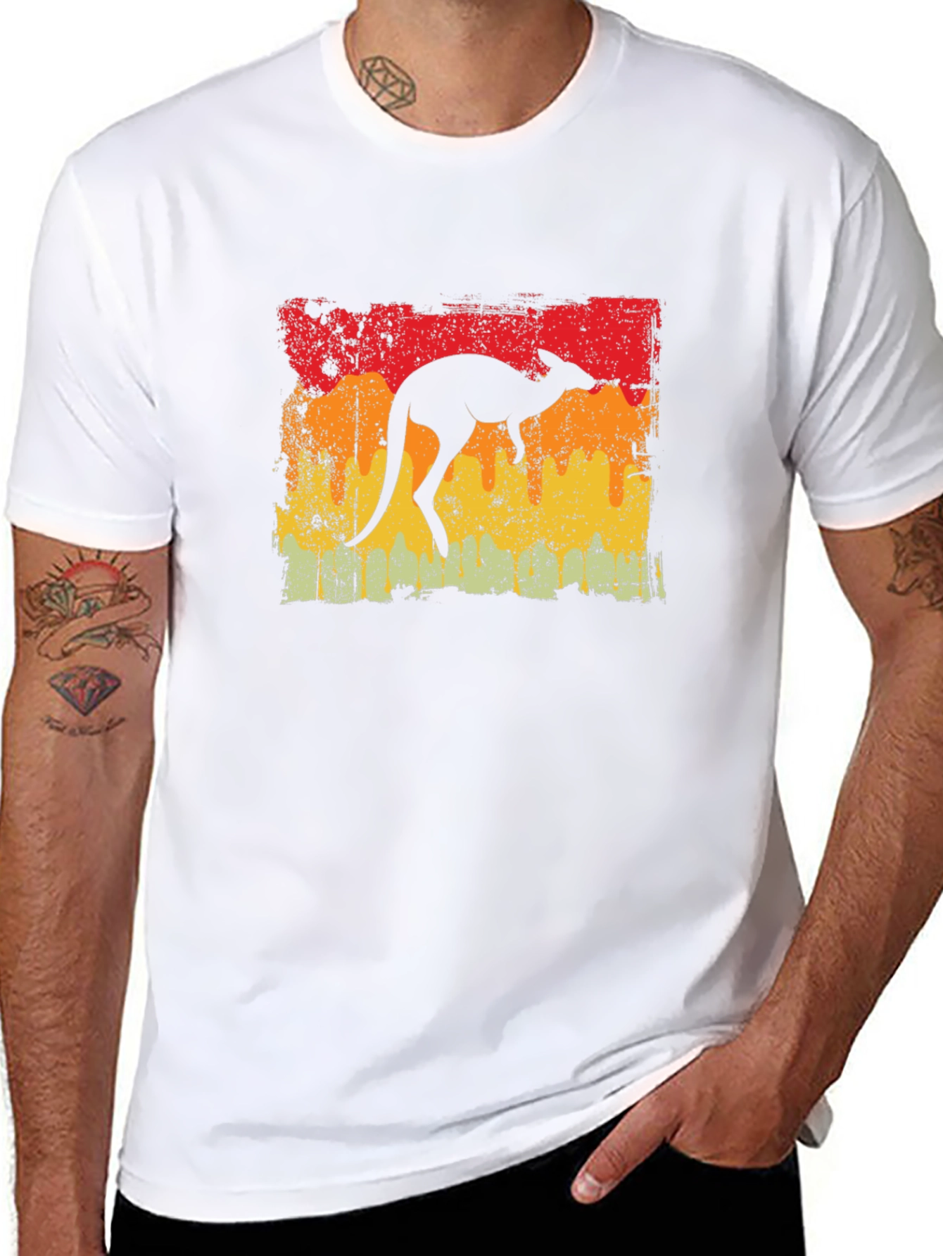 Retro Kangaroo Graphic T-Shirt
