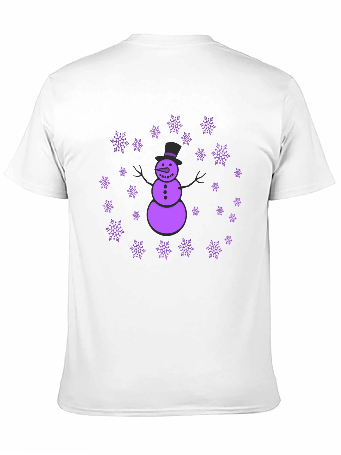 Snowman & Snowflakes Black T-Shirt