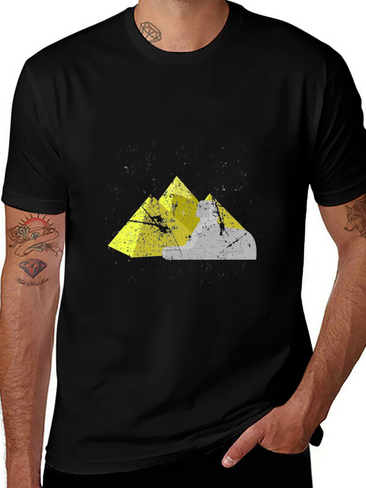 Geometric Mountain Graphic Tee - Black