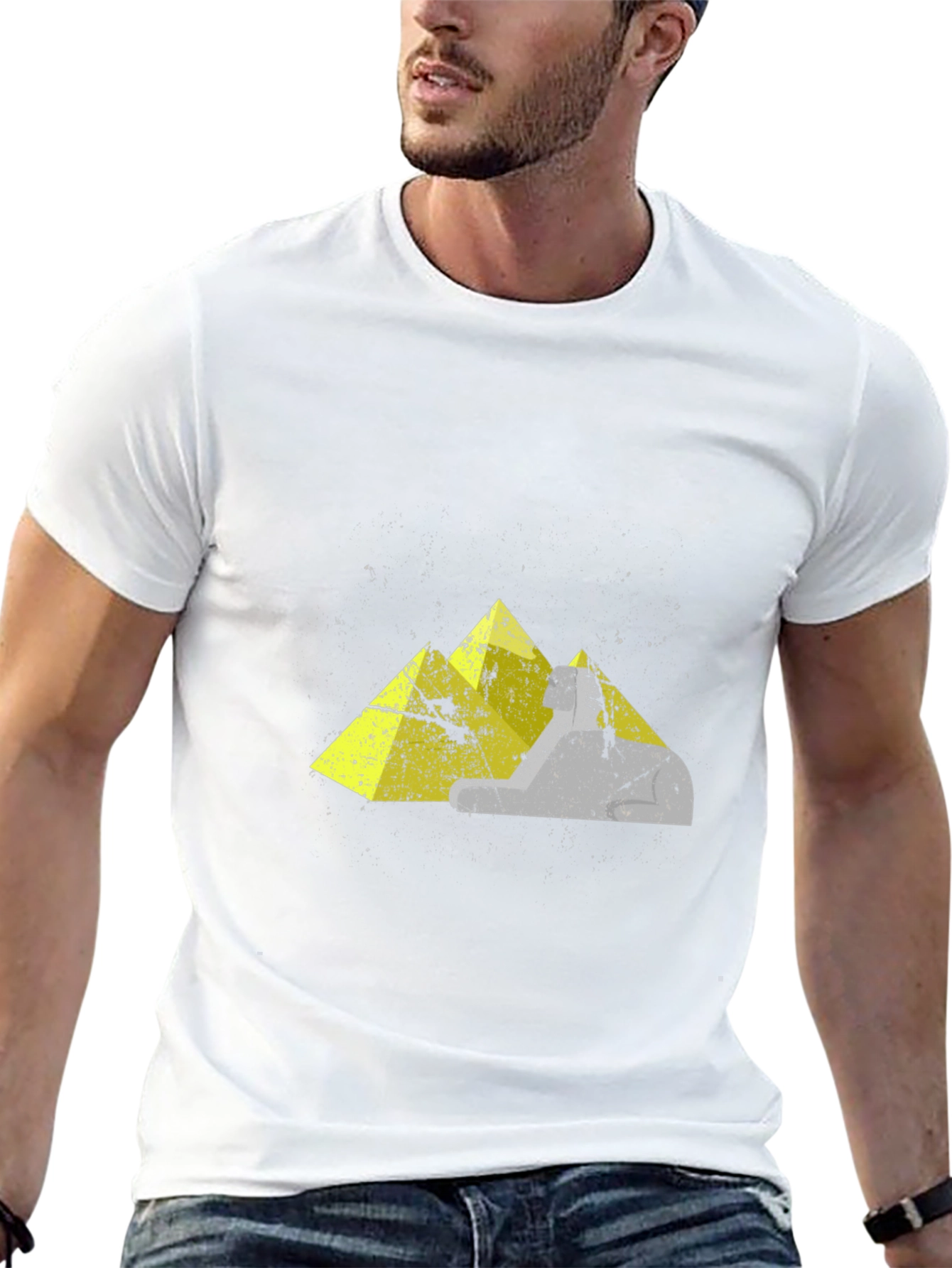 Geometric Mountain Graphic Tee - Black