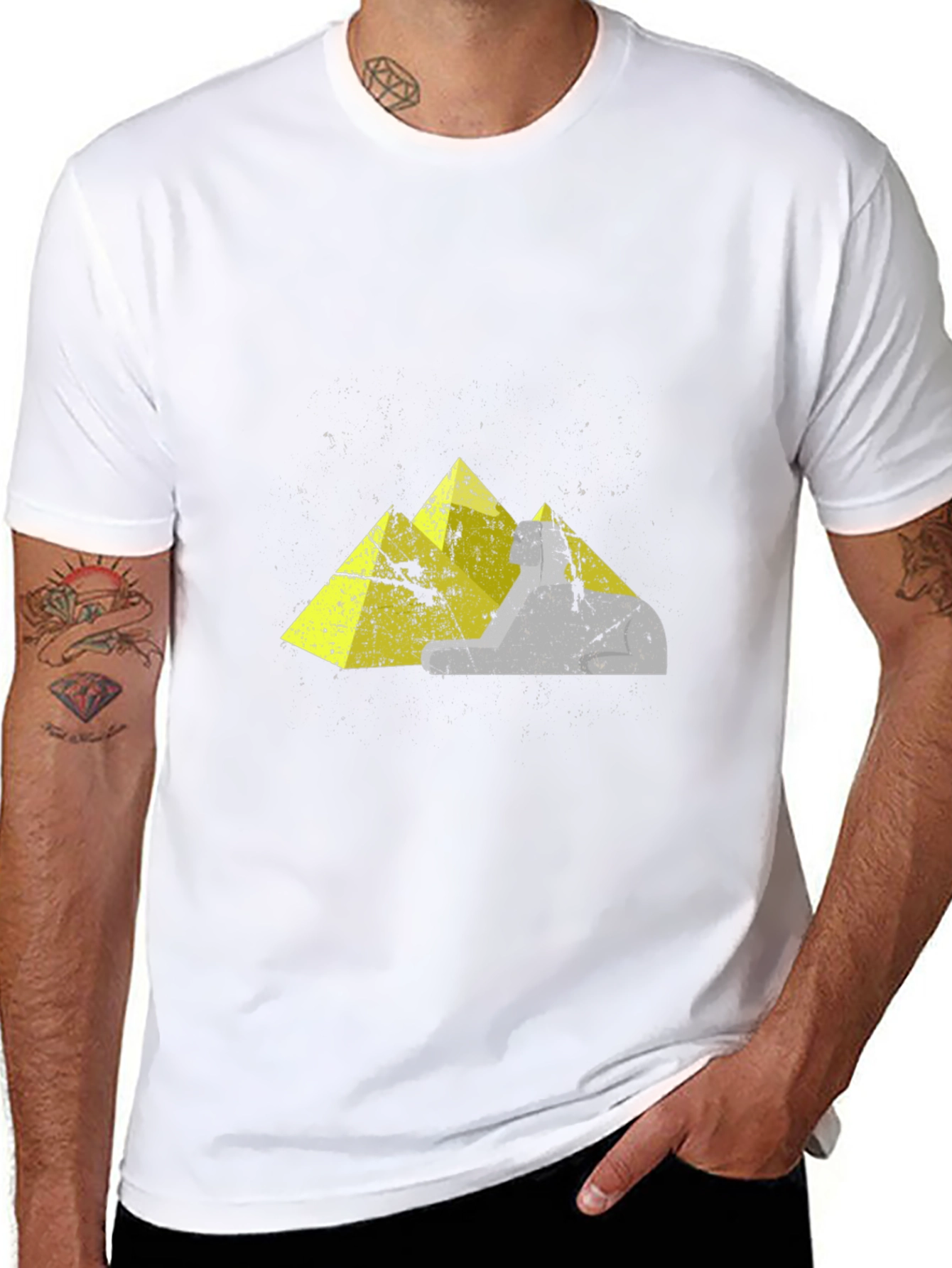Geometric Mountain Graphic Tee - Black