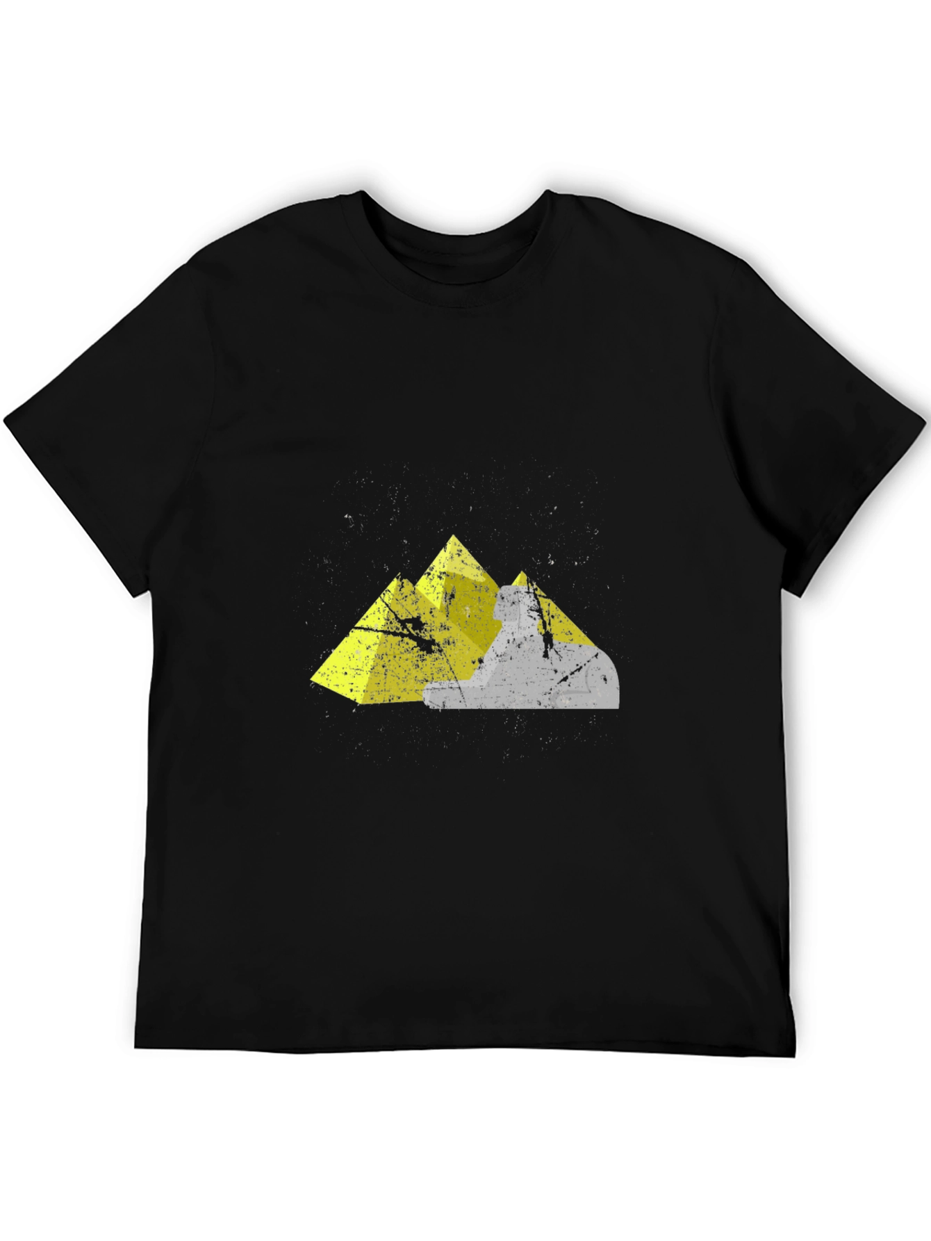 Geometric Mountain Graphic Tee - Black