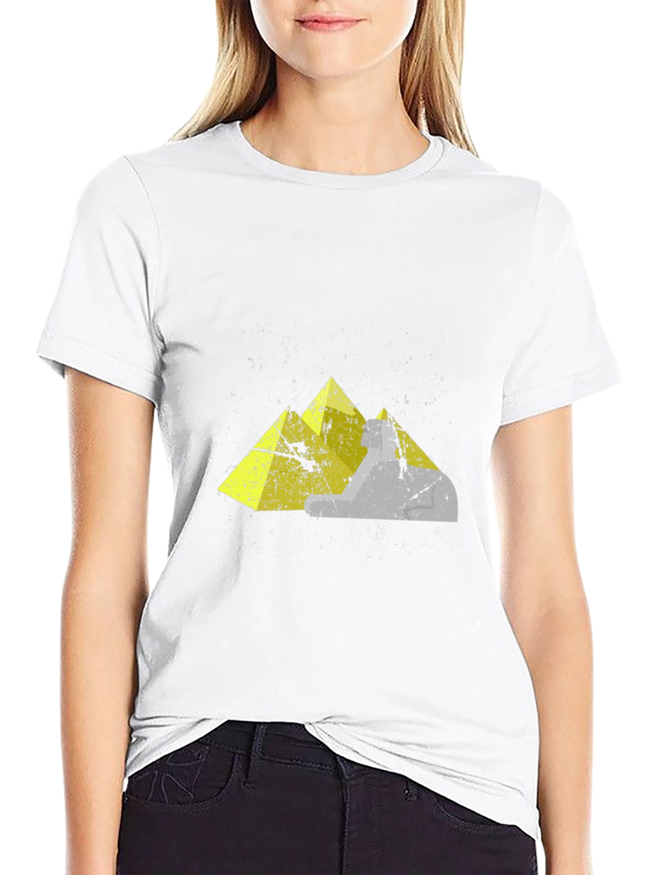 Geometric Mountain Graphic Tee - Black
