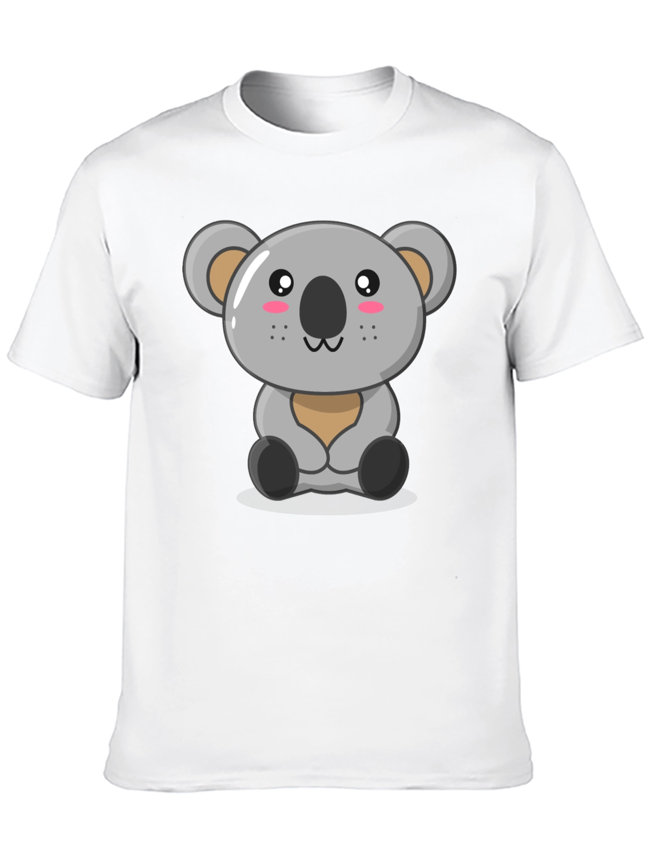 Cute Koala Graphic Tee - Black Cotton T-Shirt