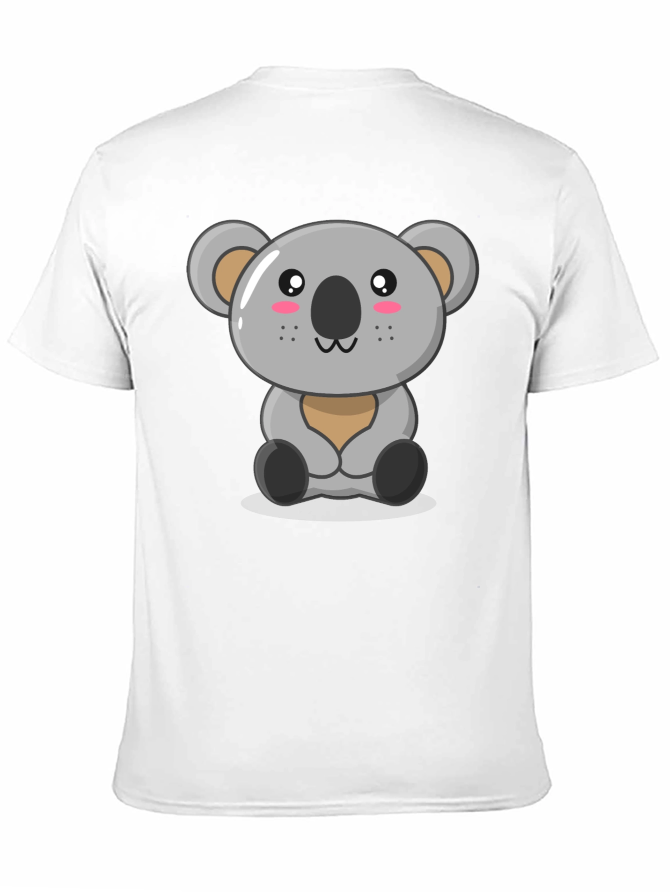 Cute Koala Graphic Tee - Black Cotton T-Shirt