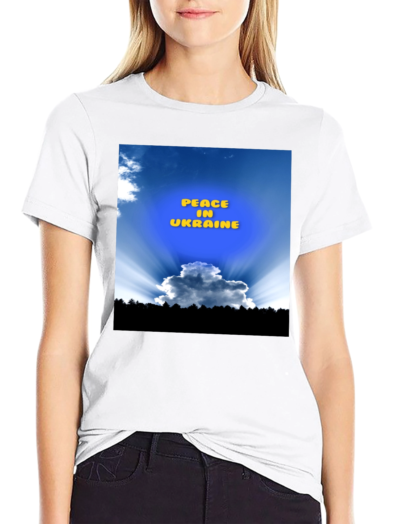 Peace in Ukraine Black T-Shirt