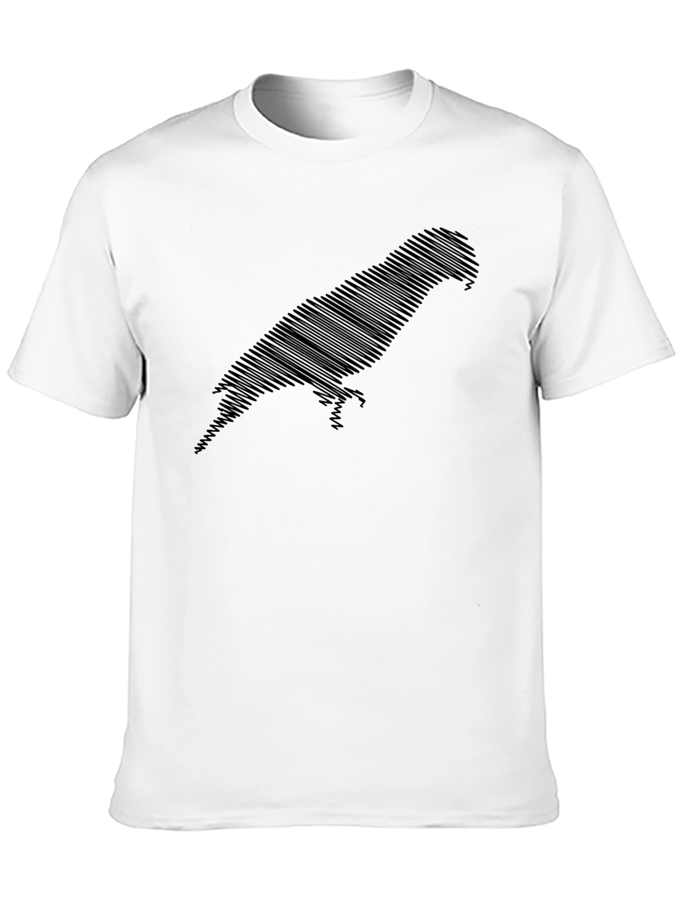 Stylish Parrot Silhouette Black Graphic Tee