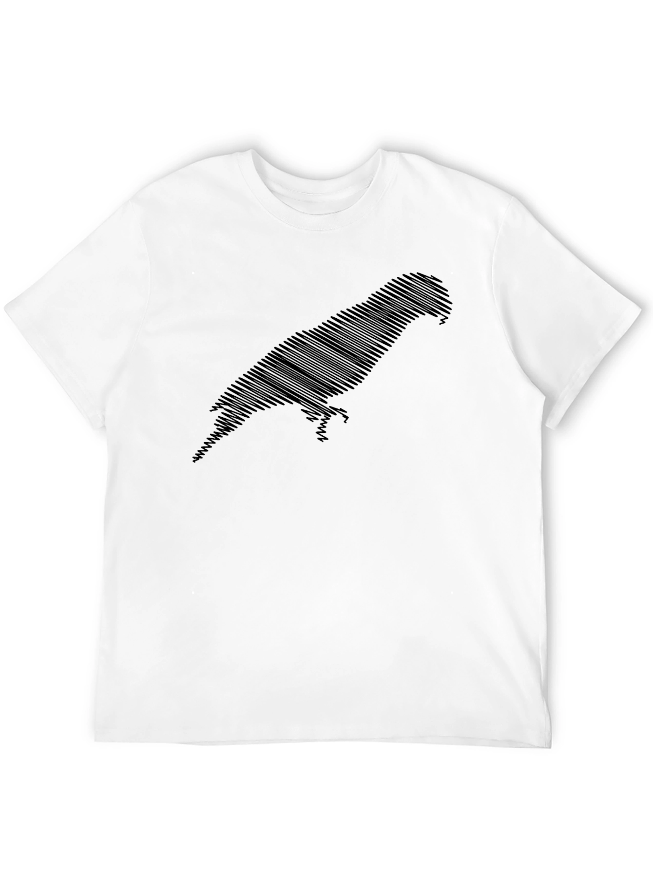 Stylish Parrot Silhouette Black Graphic Tee