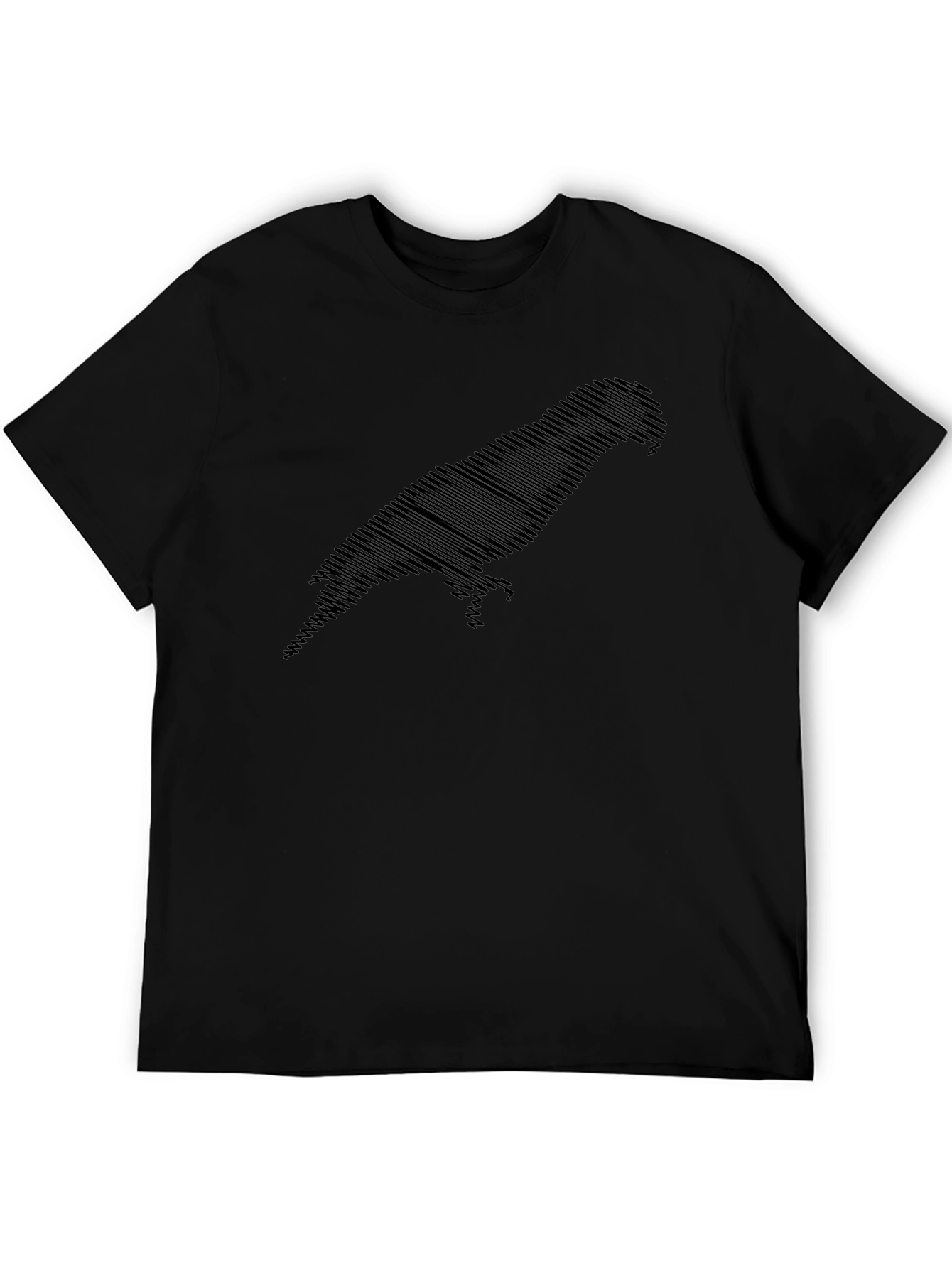 Stylish Parrot Silhouette Black Graphic Tee