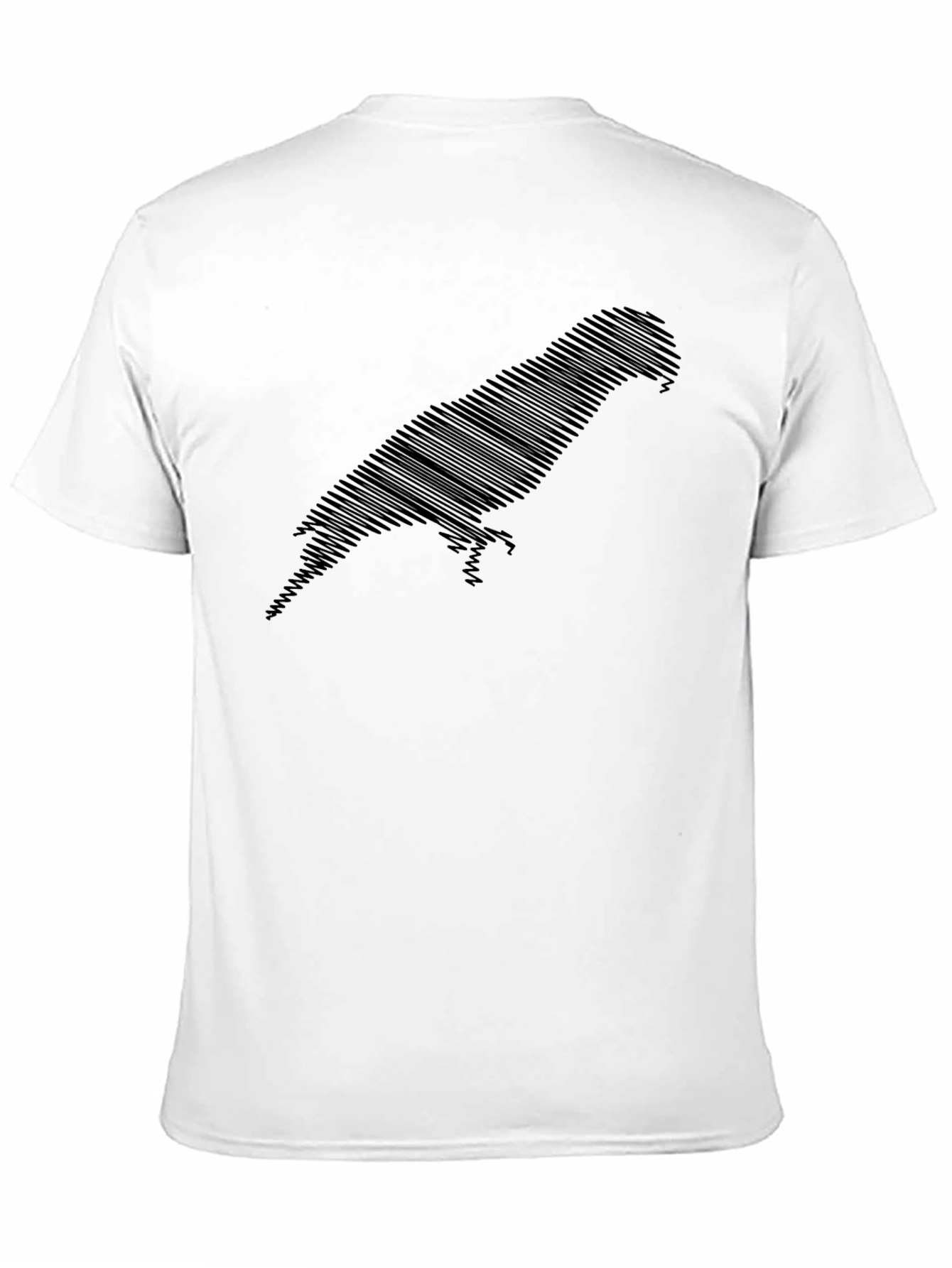 Stylish Parrot Silhouette Black Graphic Tee
