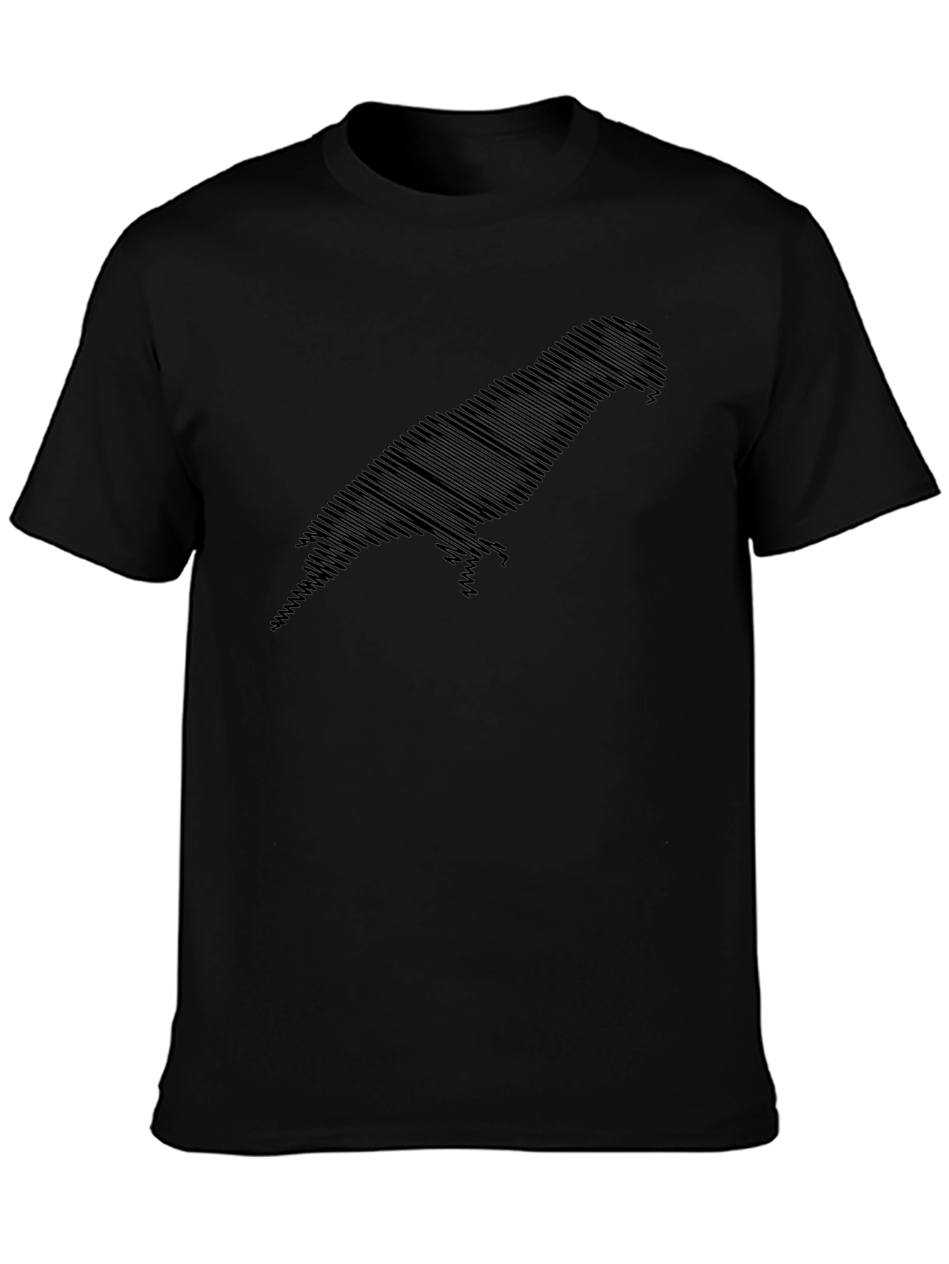 Stylish Parrot Silhouette Black Graphic Tee