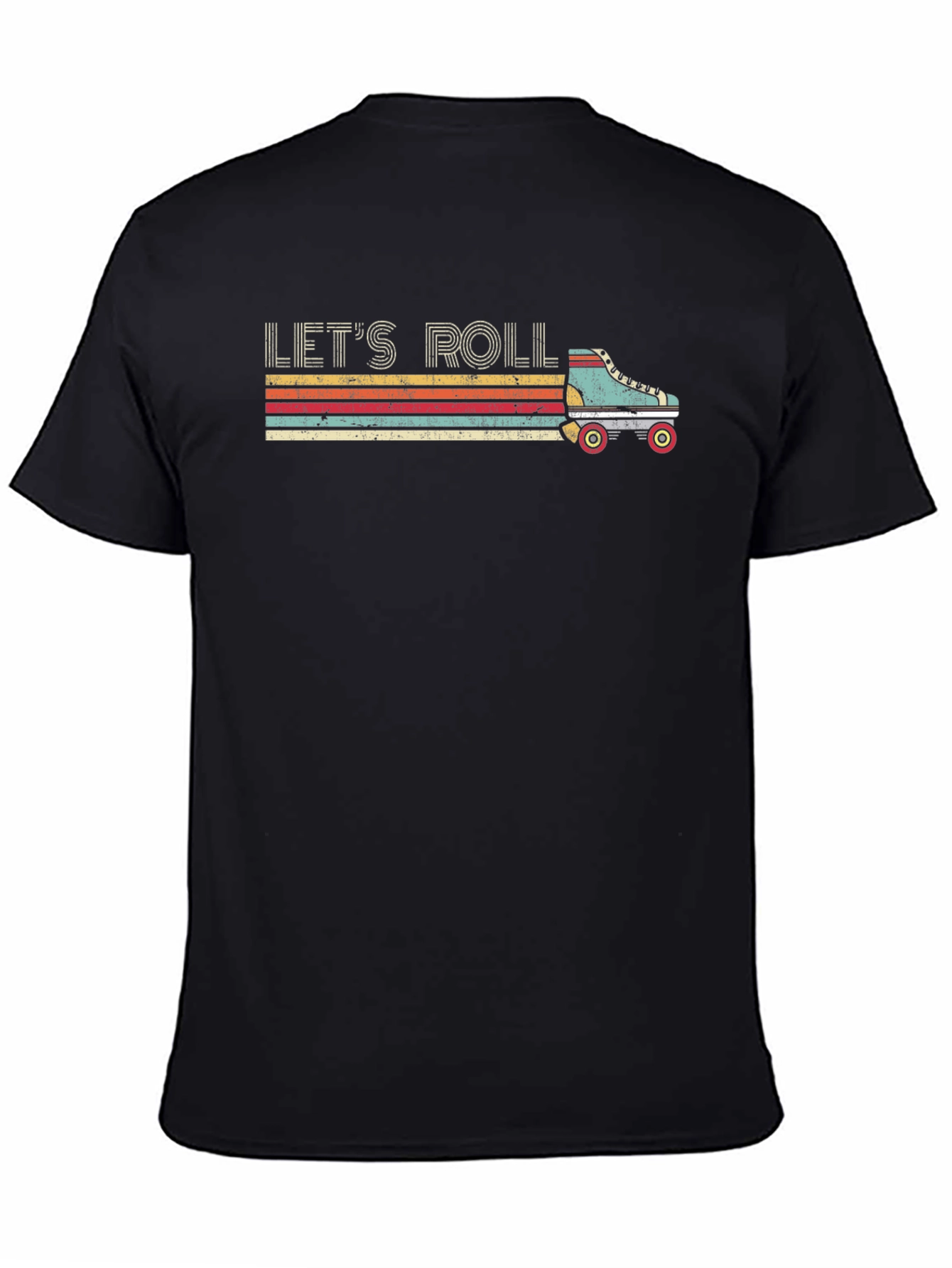 Lets Roll Retro Roller Skate Graphic Tee