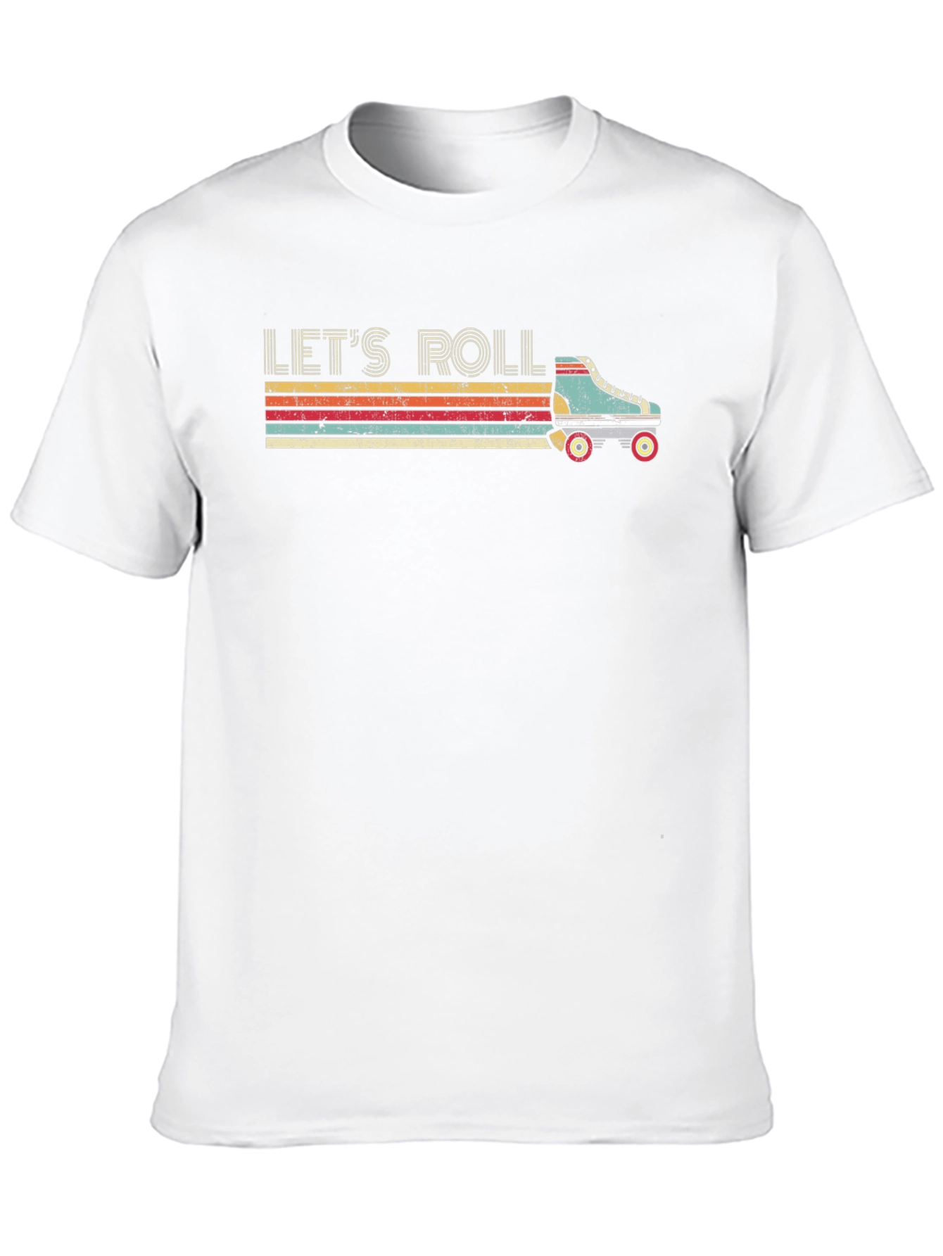 Lets Roll Retro Roller Skate Graphic Tee