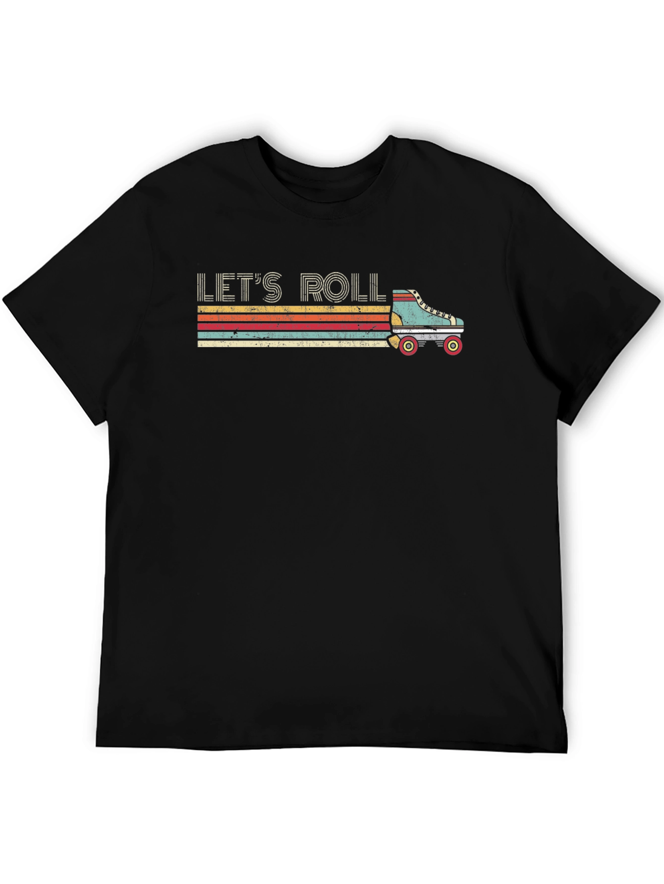 Lets Roll Retro Roller Skate Graphic Tee