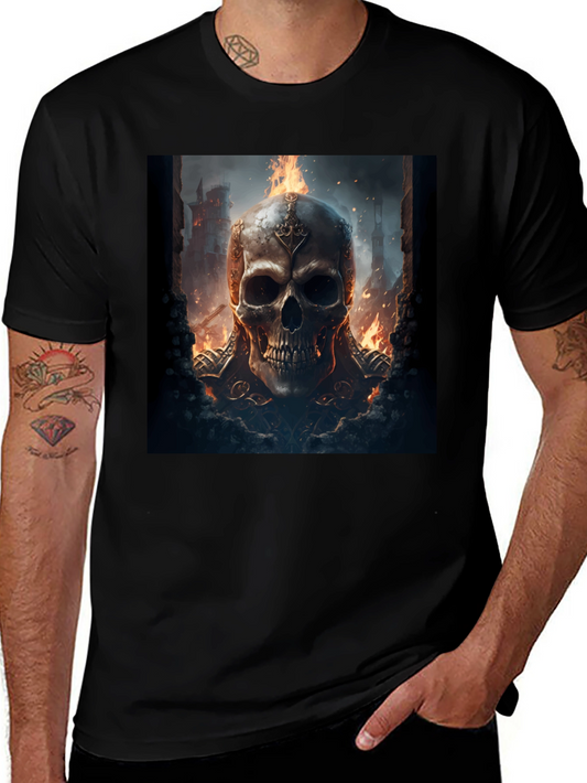 Skull Graphic Black T-Shirt - Edgy Fashion