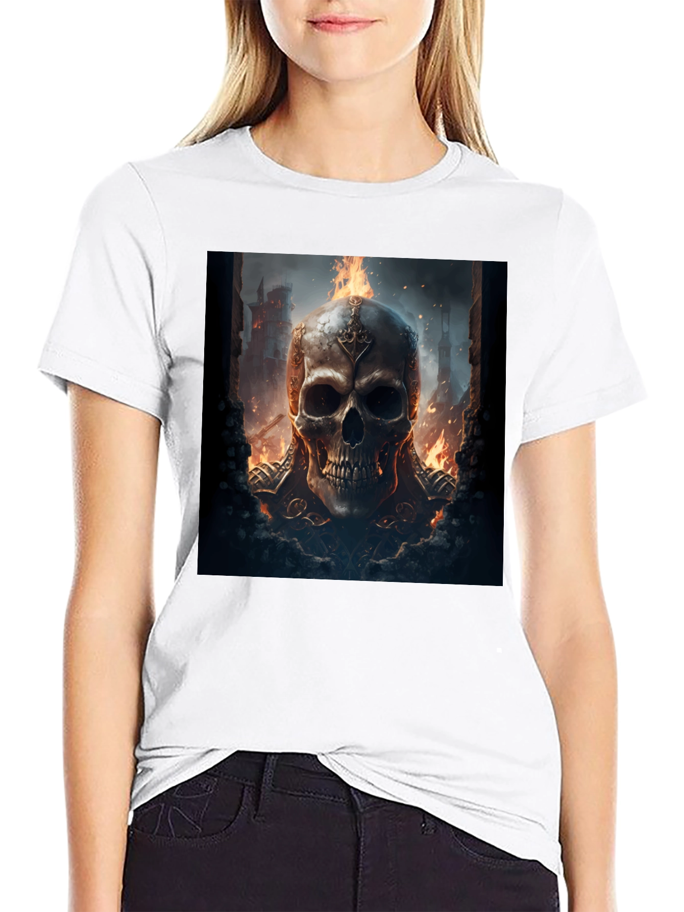 Skull Graphic Black T-Shirt - Edgy Fashion