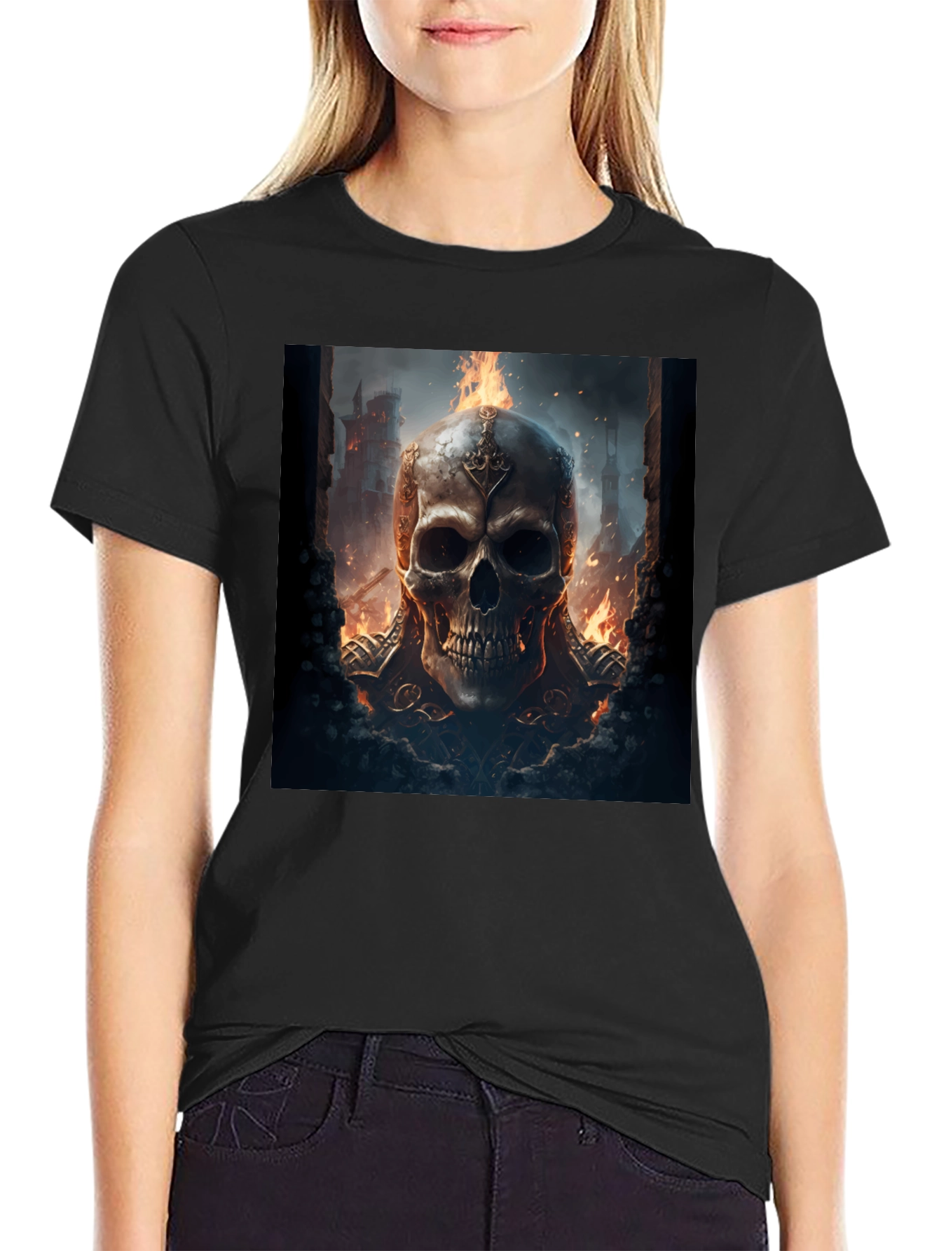 Skull Graphic Black T-Shirt - Edgy Fashion