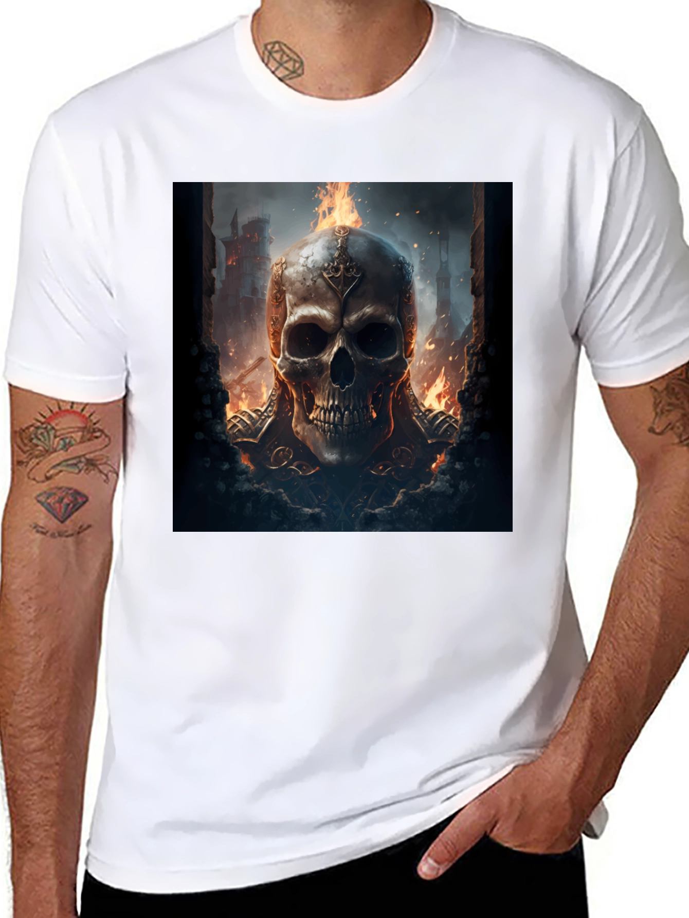 Skull Graphic Black T-Shirt - Edgy Fashion