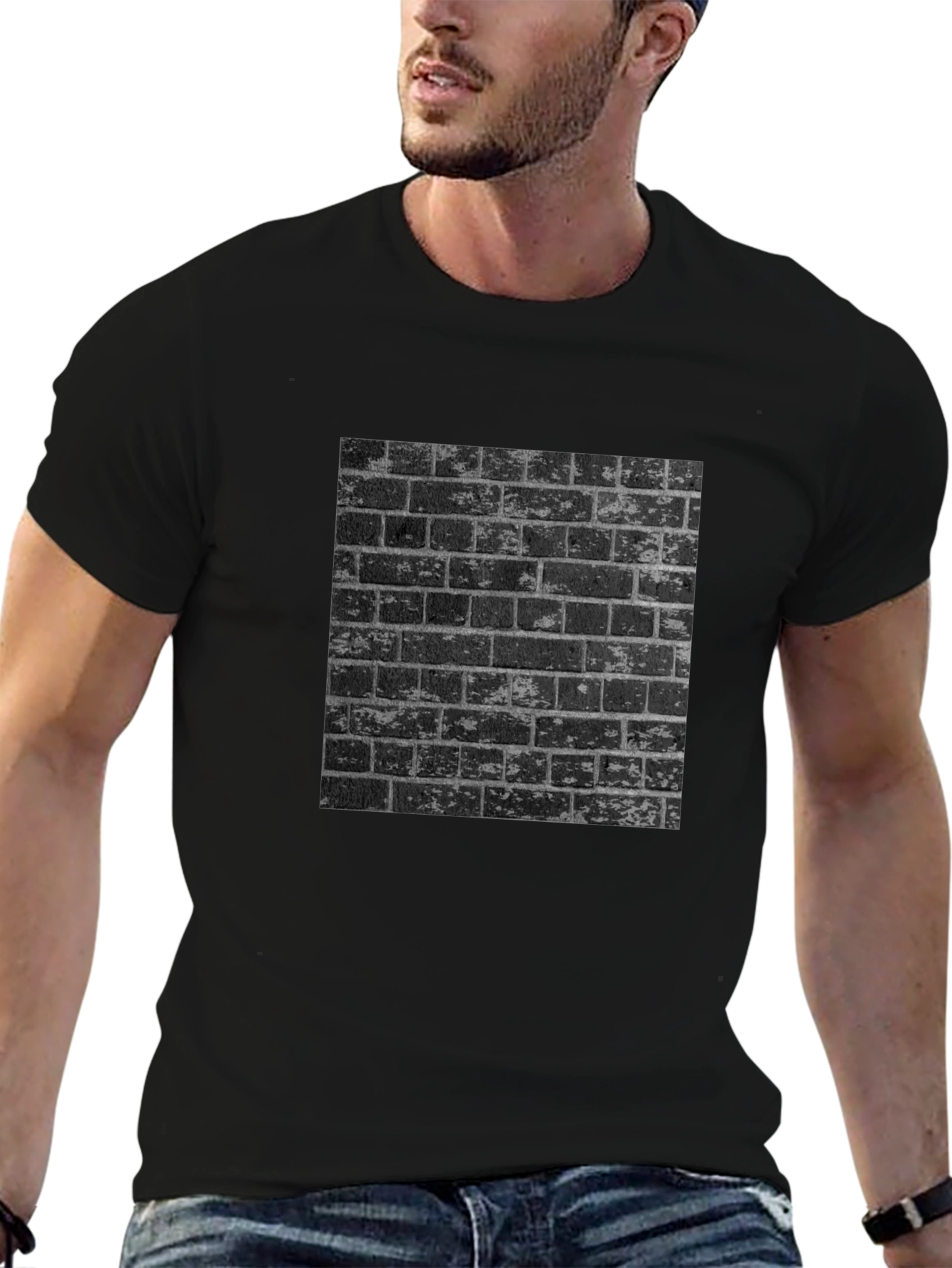 Mens Graphic Tee - Urban Brick Wall Design
