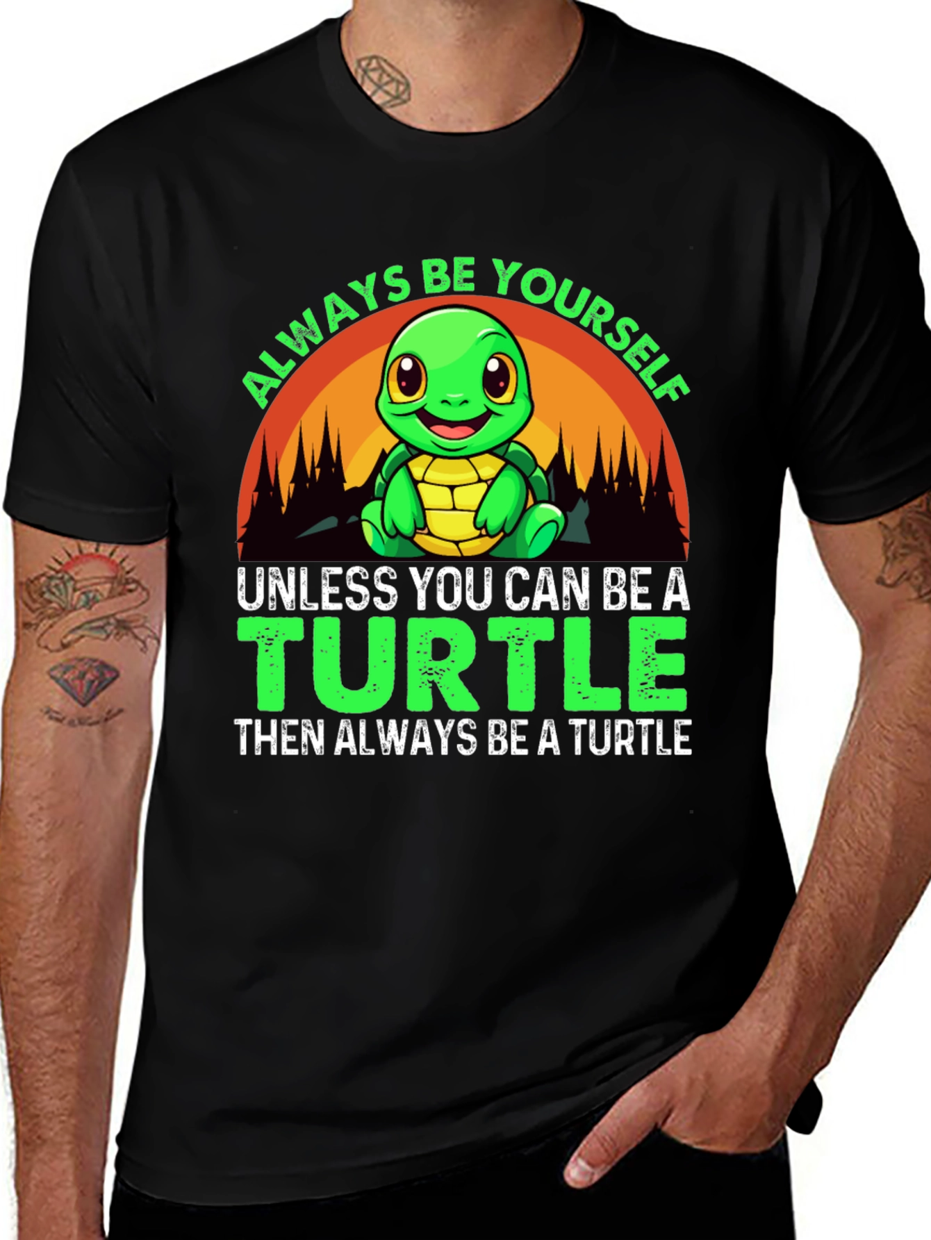Always Be Yourself Turtle Graphic T-Shirt