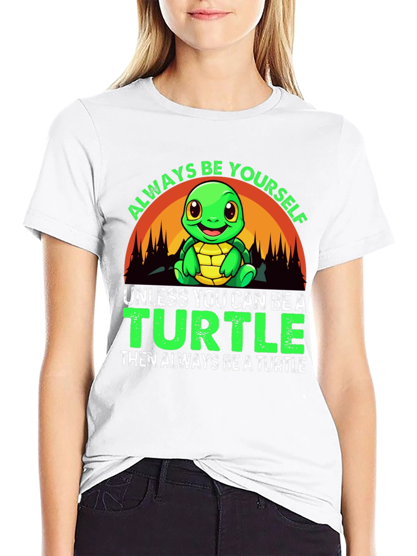 Always Be Yourself Turtle Graphic T-Shirt