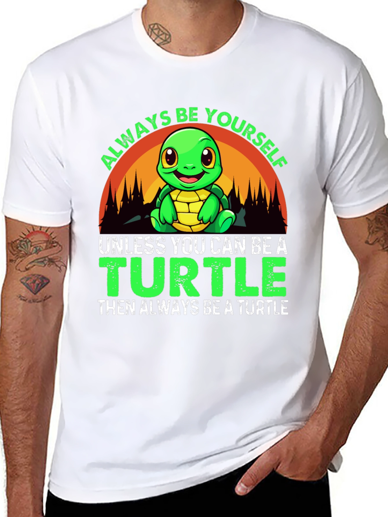 Always Be Yourself Turtle Graphic T-Shirt