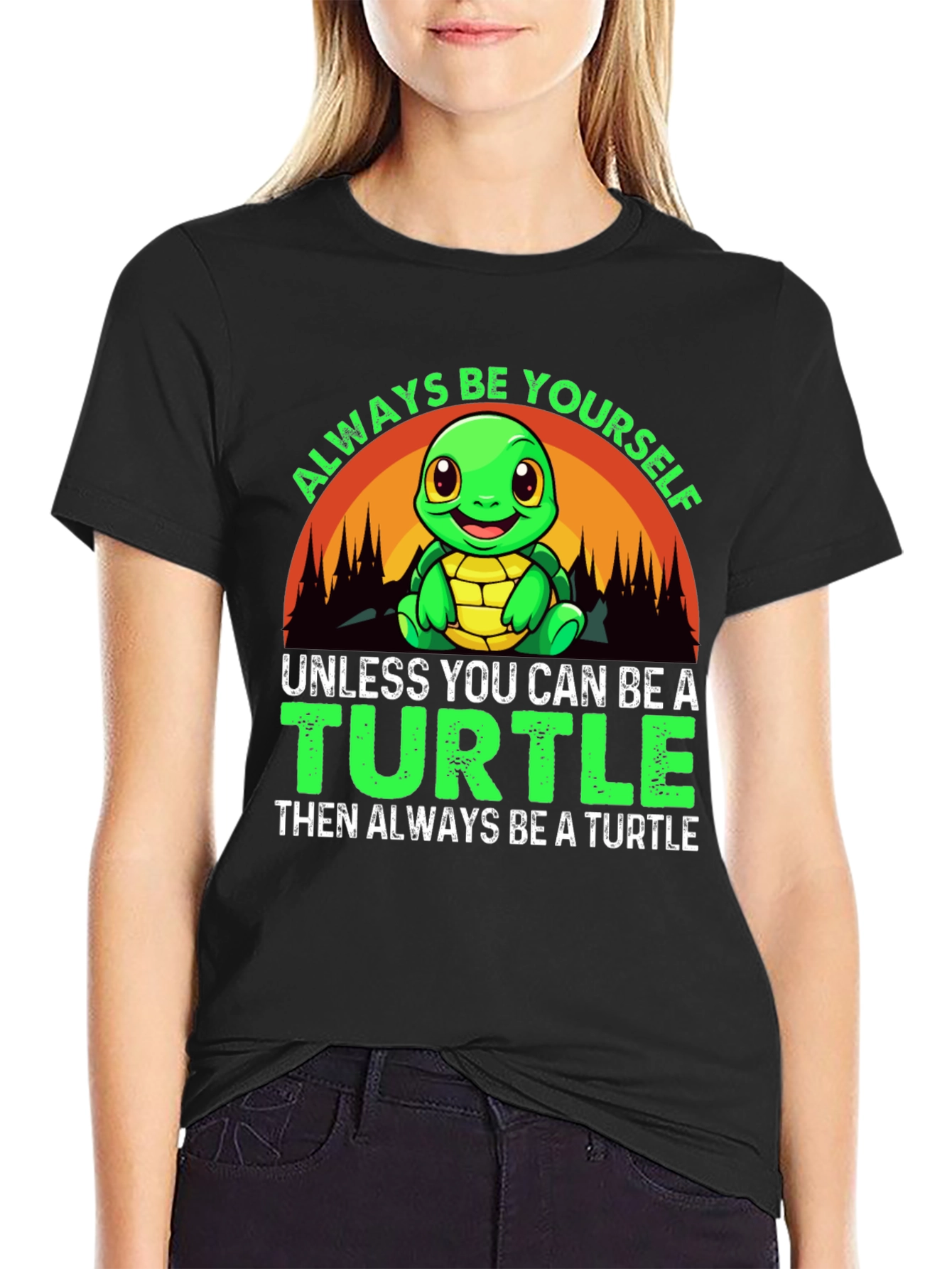 Always Be Yourself Turtle Graphic T-Shirt