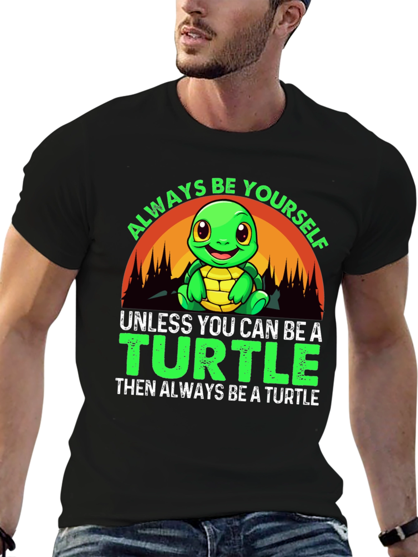 Always Be Yourself Turtle Graphic T-Shirt