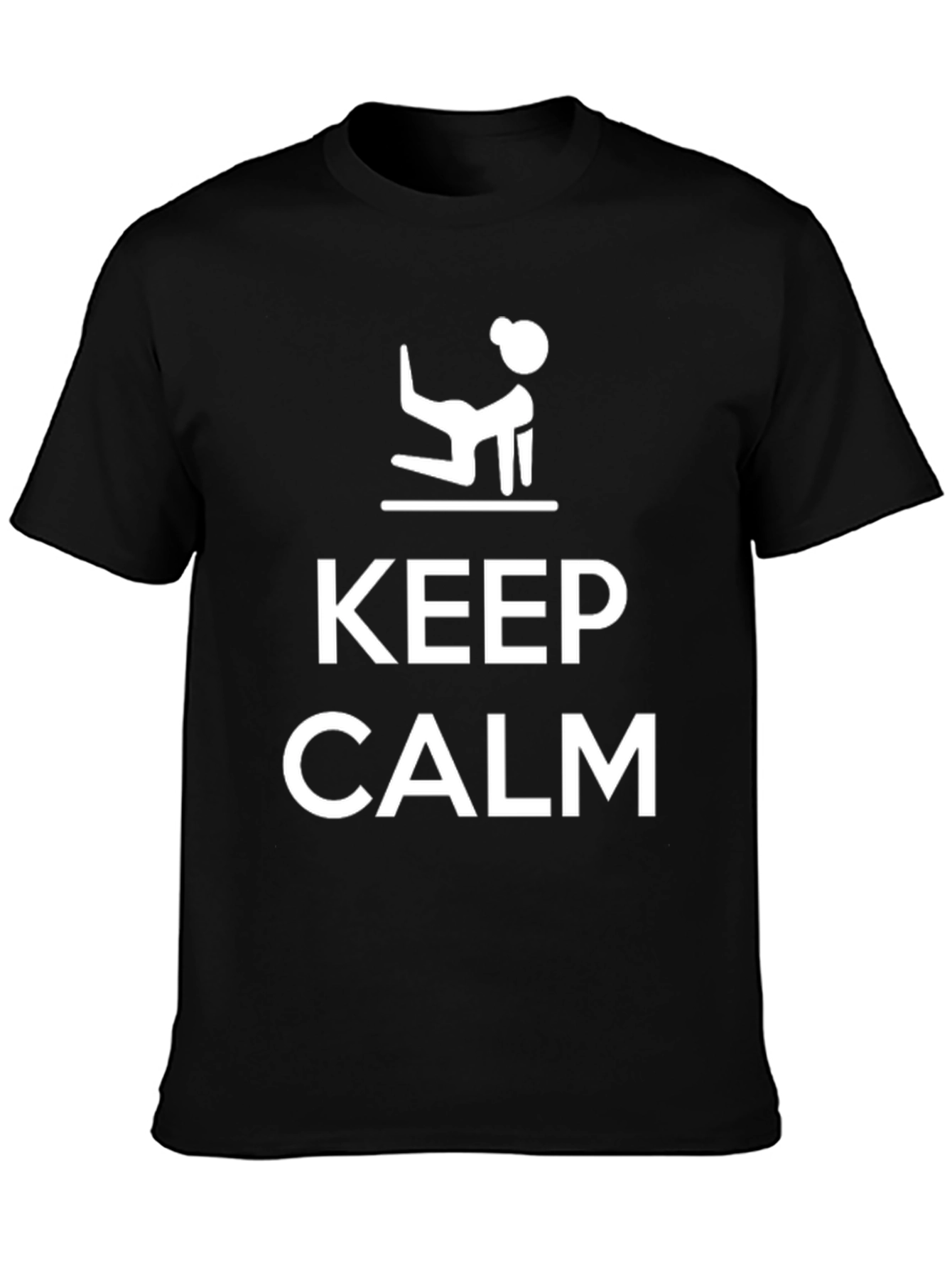 Keep Calm Yoga Pose Black Tee